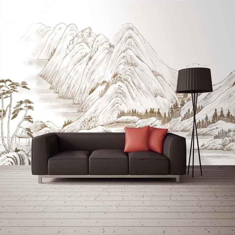 Scandinavian Mountains Wallpaper - Premium Peel & Stick Wall Mural for Living Room, Bedroom & Office Decor | Easy to Install & Remove | Perfect for Home Renovation & Interior Design Projects