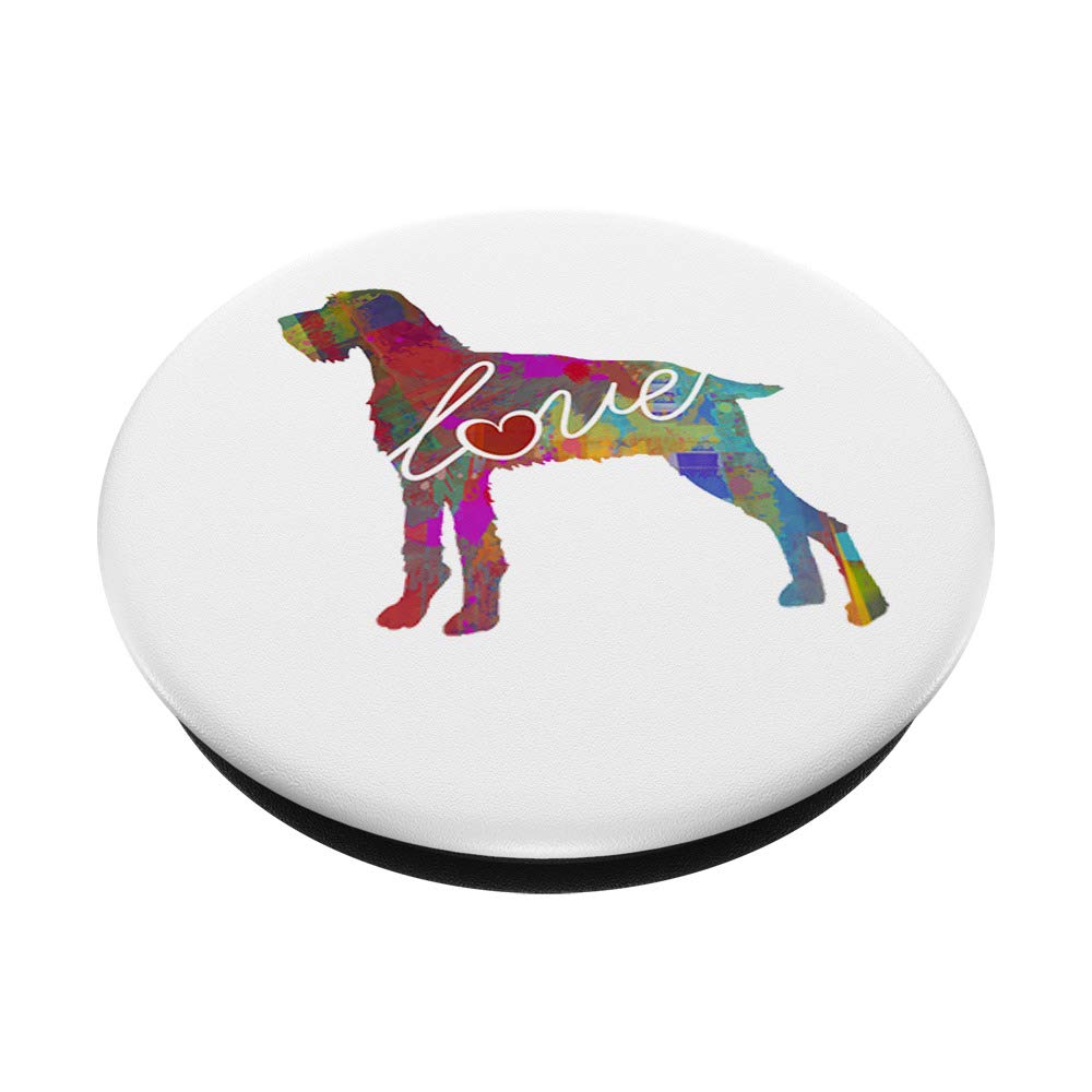 German Wirehaired Pointer Dog Lover Gifts - Colorful Watercolor Style PopSockets PopGrip Swappable Phone Grip for iPhone, Samsung & Tablets - Perfect for Dog Owners, Pet Lovers & Animal Enthusiasts