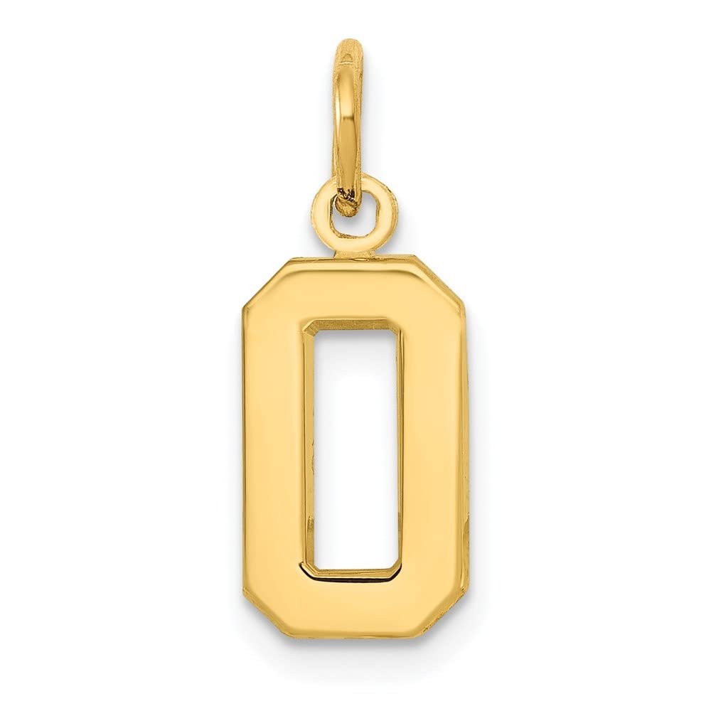 14K Yellow Gold Small Polished Numeric Number Charm Pendant Necklace for Women - Elegant Birthday Gift, Anniversary Present & Everyday Jewelry Accessory