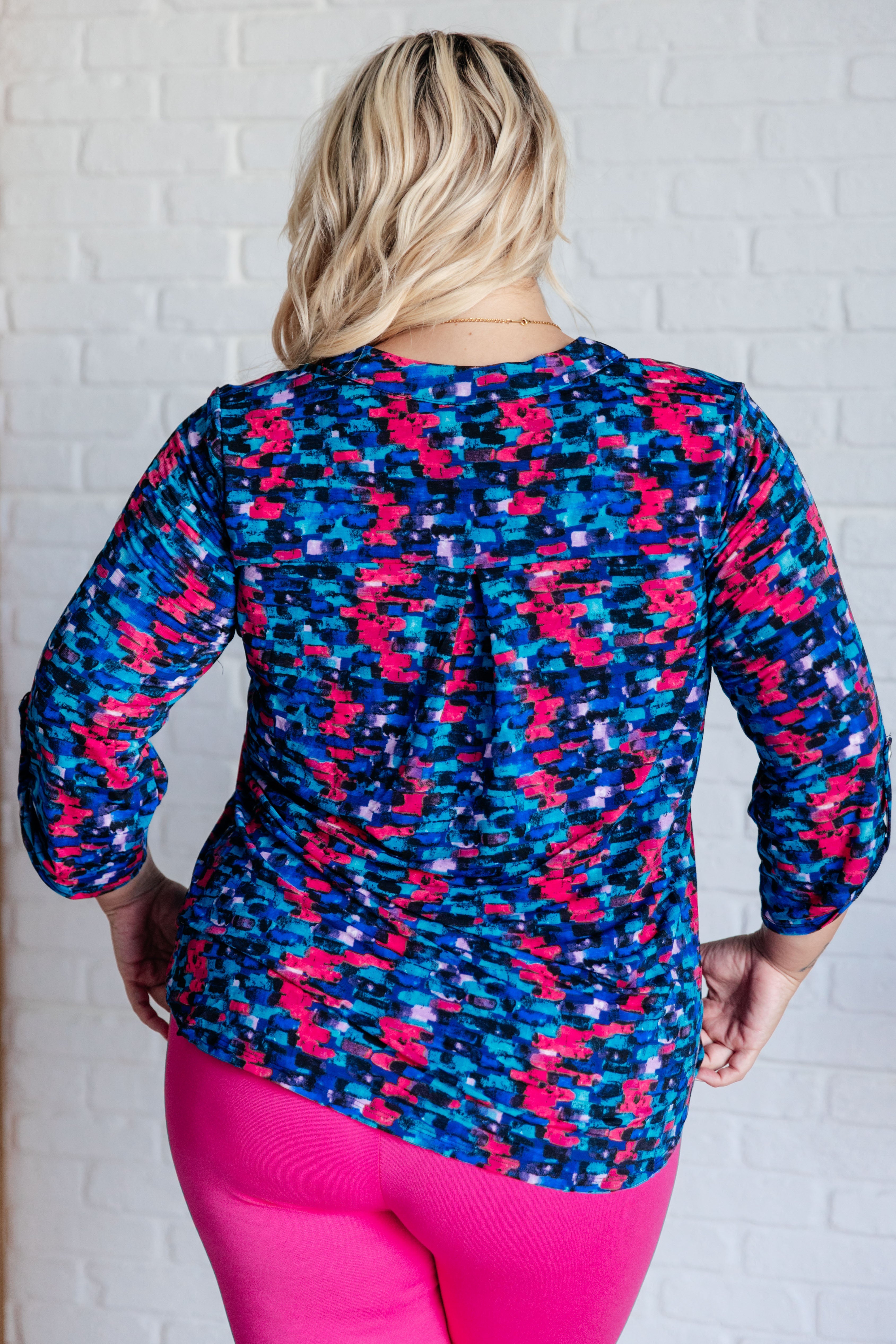 Lizzy Women's Casual Short Sleeve T-Shirt in Navy & Teal Multi Colors - Perfect for Summer Outfits, Beach Wear, and Everyday Comfort