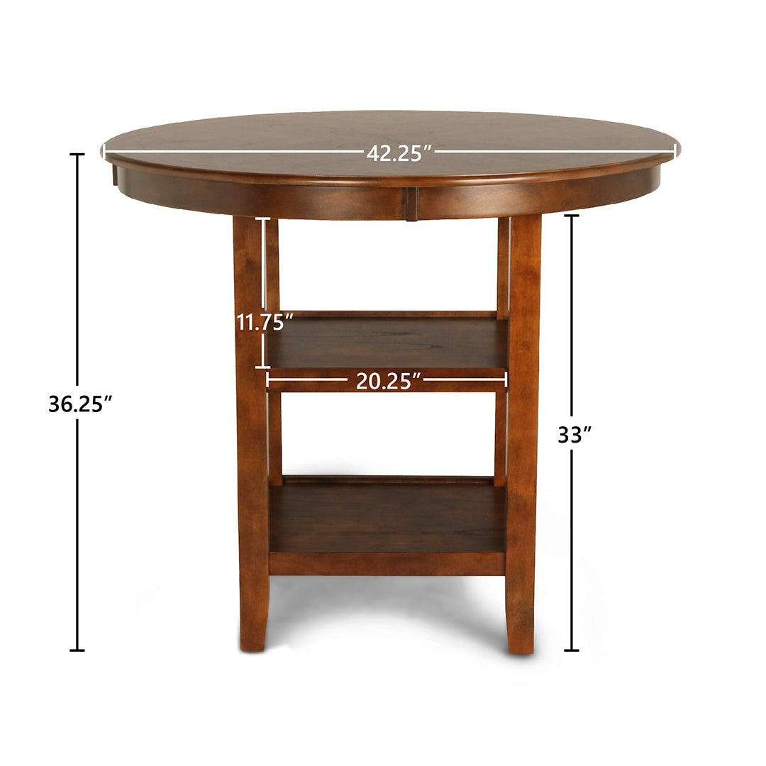 Gia Round Pub Dining Set - 5-Piece Outdoor Patio Table and Chairs for Backyard, Garden, Deck - Rust-Resistant Metal Frame with Tempered Glass Top - Perfect for Entertaining, BBQs, and Relaxing Outdoors
