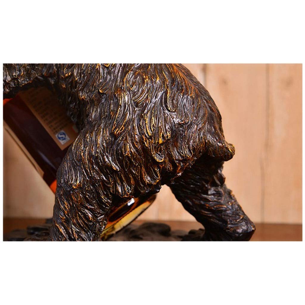 Rustic Bear Wine Bottle Holder - Animal Sculpture Wine Rack for Countertop, Decorative Wine Stand & Unique Gift Idea | Perfect for Home Bar, Kitchen Decor, and Wine Lover Gifts
