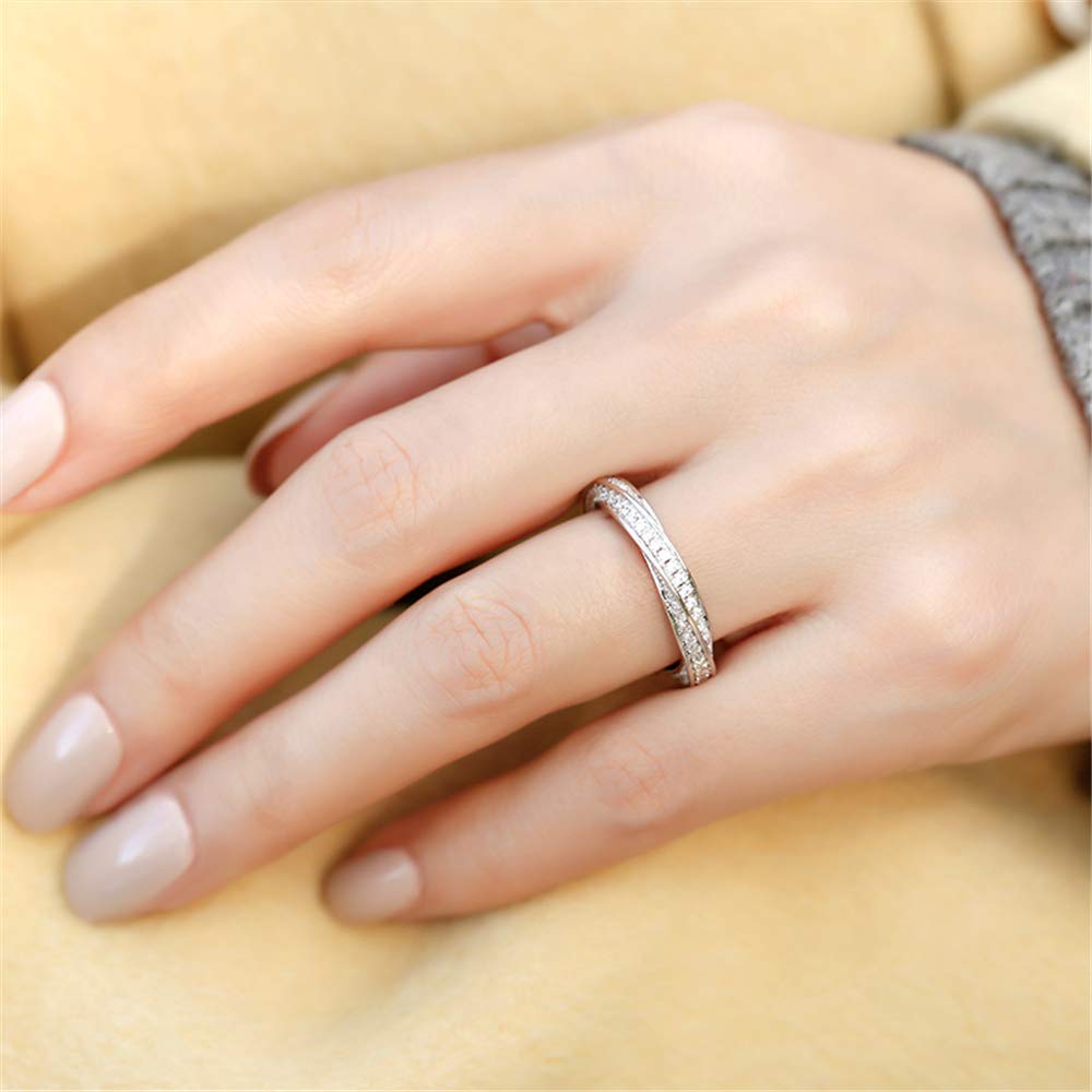 Jeulia 925 Sterling Silver Women's Twist Ring - Diamond Wedding Band, Engagement & Anniversary Promise Ring for Her - Elegant Gift Box Included | Perfect for Proposals, Weddings, Anniversaries & Special Occasions