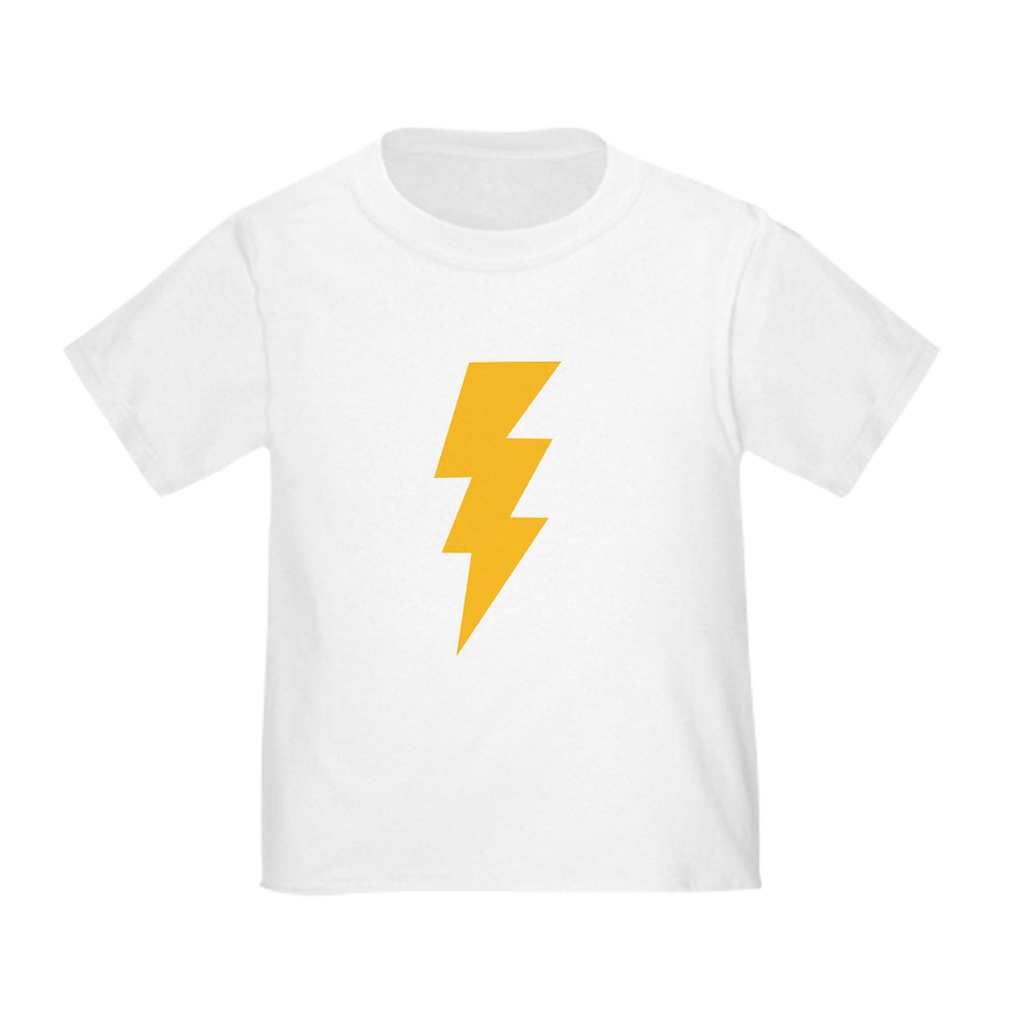 Yellow Flash Lightning Bolt Toddler T-Shirt - 100% Cotton Cute Graphic Tee for Boys & Girls - Perfect for Playdates, Birthday Parties & Everyday Wear