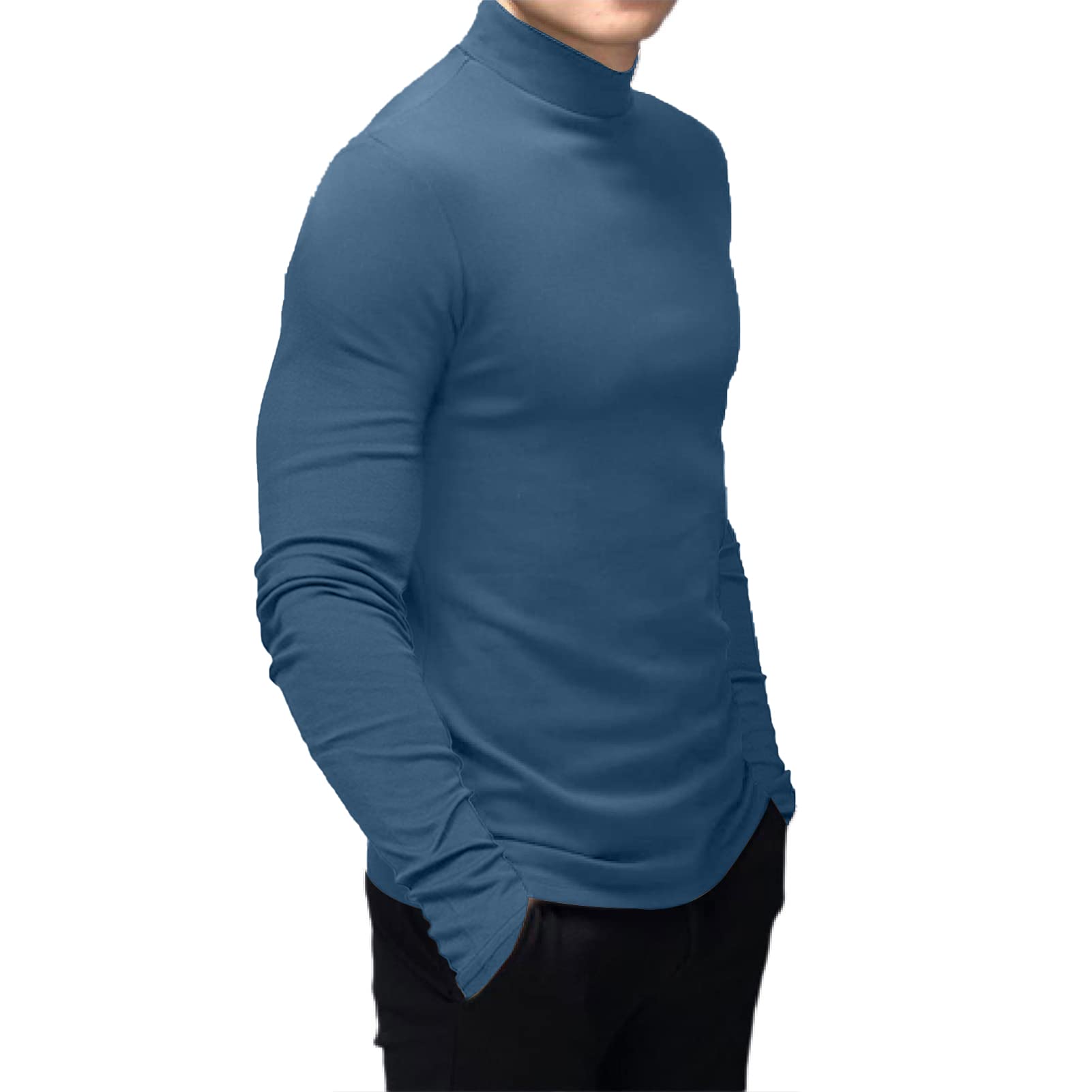 Men's Thermal Mock Turtleneck Long Sleeve Shirt - Slim Fit Stretch Undershirt for Layering, Winter Warmth & Casual Wear | Perfect for Work, Outdoor Activities & Cold Weather Fashion