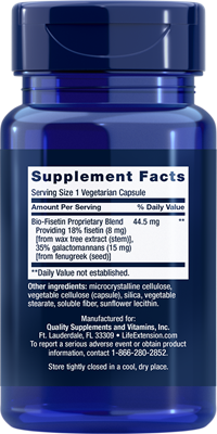 Life Extension Bio Fisetin 30 Veggie Capsules | Natural Antioxidant Supplement for Cellular Health & Longevity | Supports Brain Function & Healthy Aging - Perfect for Daily Wellness Routine & Anti-Aging Regimen