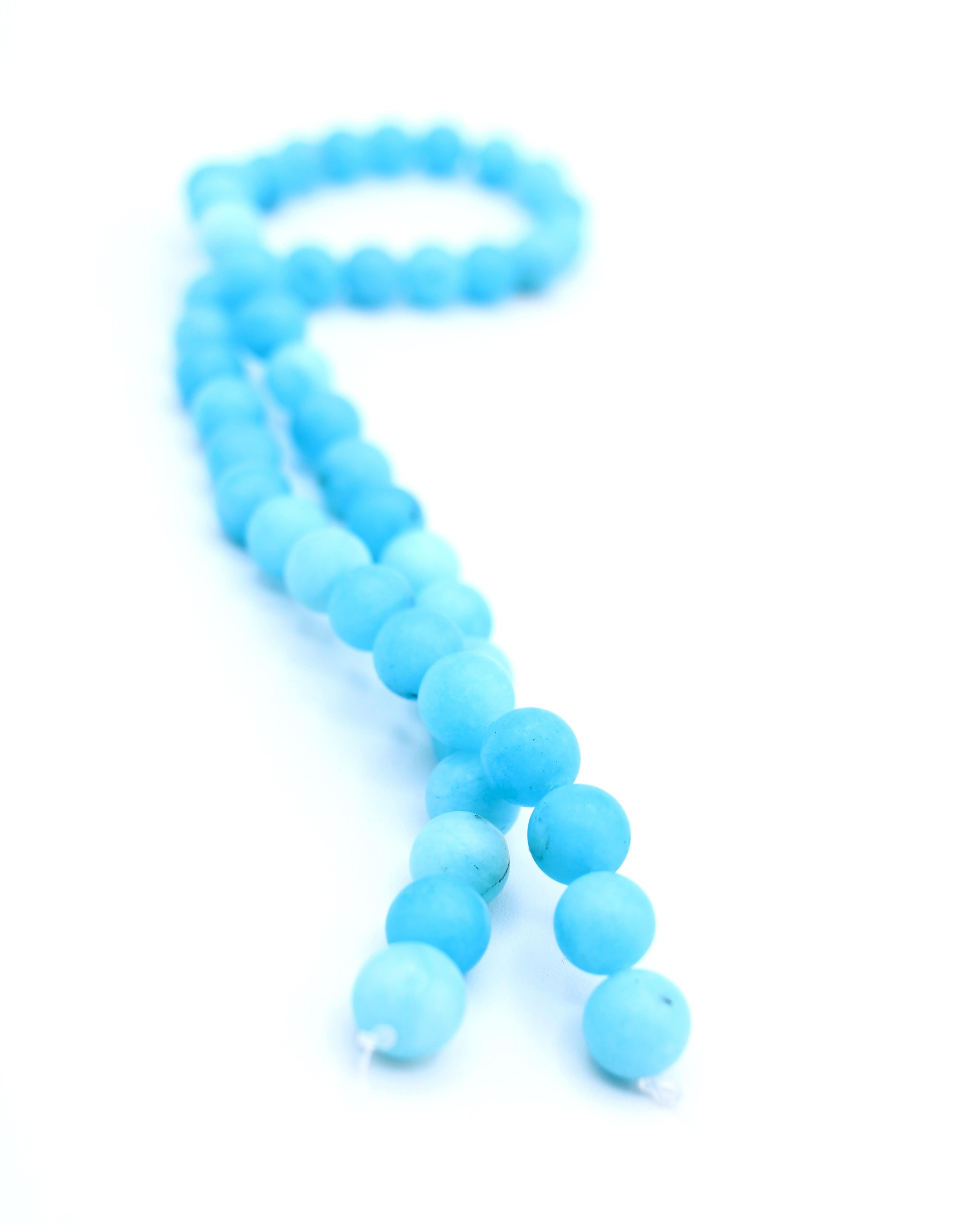 Natural Blue Dyed Quartz Bead Strand - 15 Inch Gemstone Beads for Jewelry Making, DIY Bracelets & Necklaces - Perfect for Boho, Hippie & Handmade Fashion Accessories