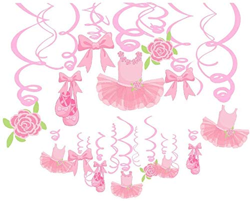 Ballerina Birthday Party Decorations Set - Pink Tutu, Ballet Shoes & Hanging Swirl Decor for Baby Showers, Girls Birthday Parties | Perfect for Dance-Themed Celebrations & Princess Parties