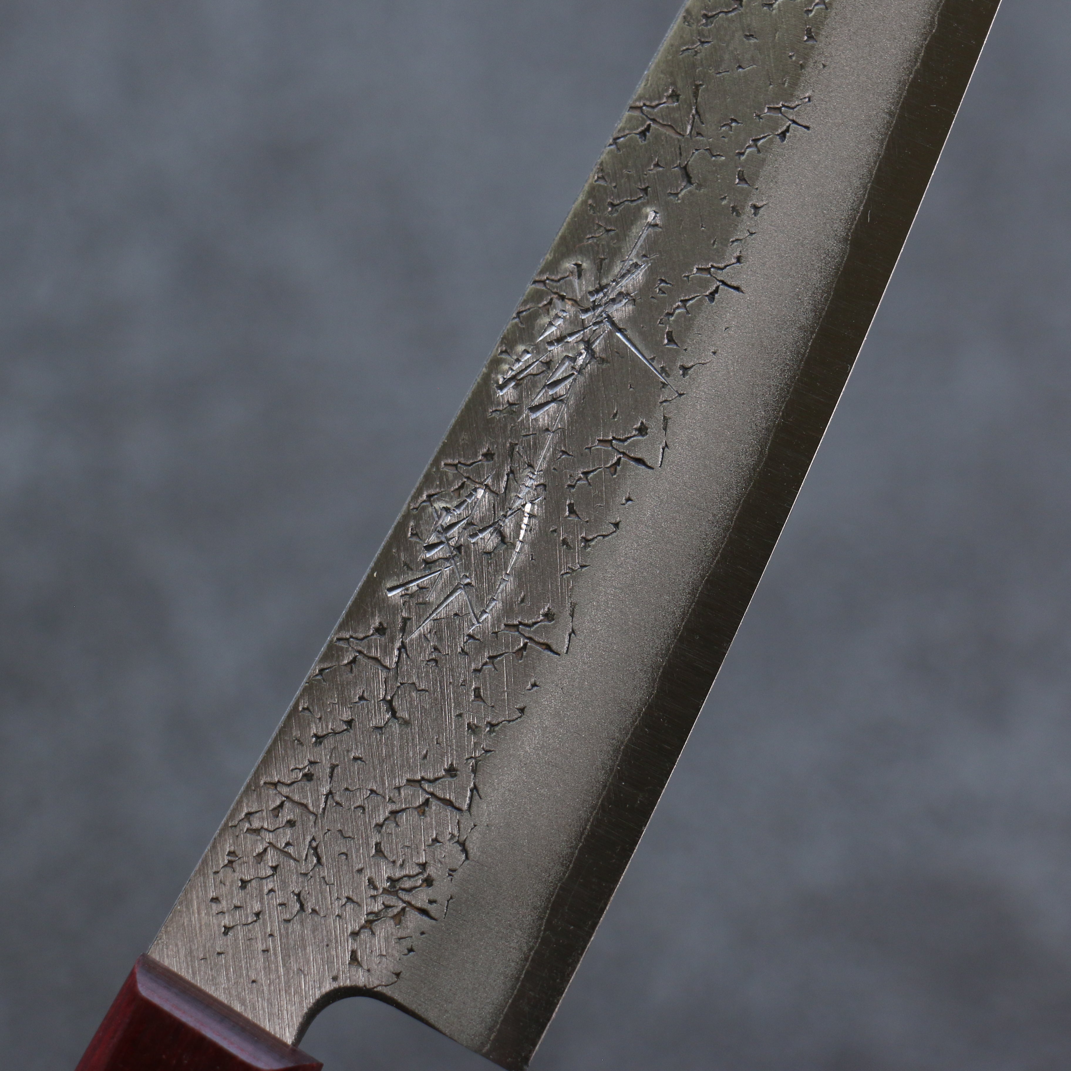 Seisuke Blue Super Hammered Petty Utility Knife 150mm - Japanese Chef Knife with Red Pakka Wood Handle - Perfect for Slicing, Chopping & Precision Cutting in Professional & Home Kitchens