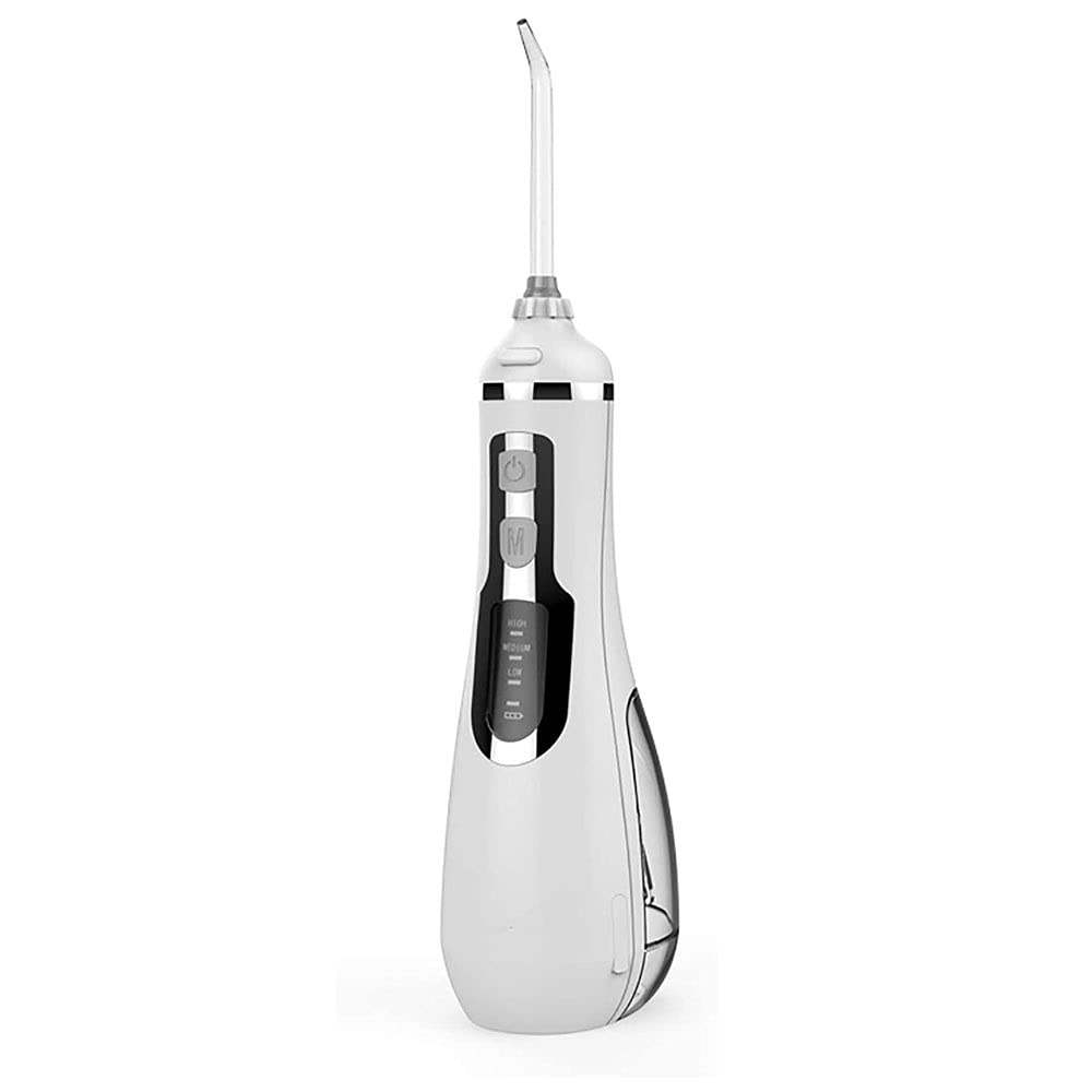 Portable Water Flosser for Teeth Cleaning - Rechargeable Dental Oral Irrigator with 3 Modes, 4 Jet Tips & 200ml Detachable Tank - Waterproof Teeth Cleaner for Home, Travel & Daily Oral Care (White)