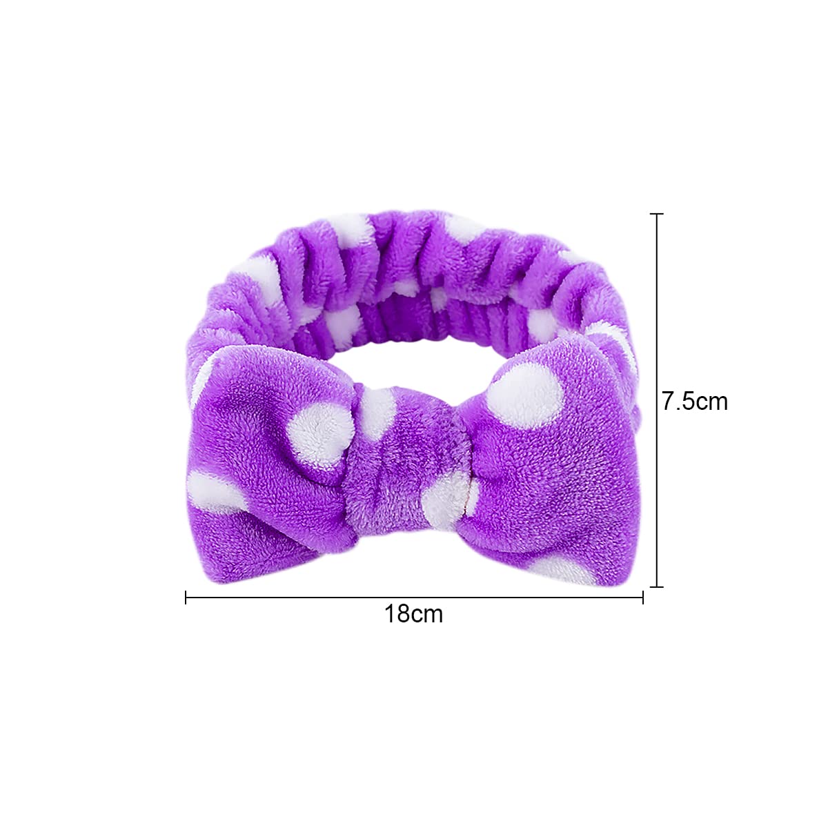 Jagowa 2 Pack Spa Headbands for Women - Soft Bowknot Hair Bands & Makeup Head Wrap for Shower, Washing Face, Skincare & Salon Use (Pink & Purple)