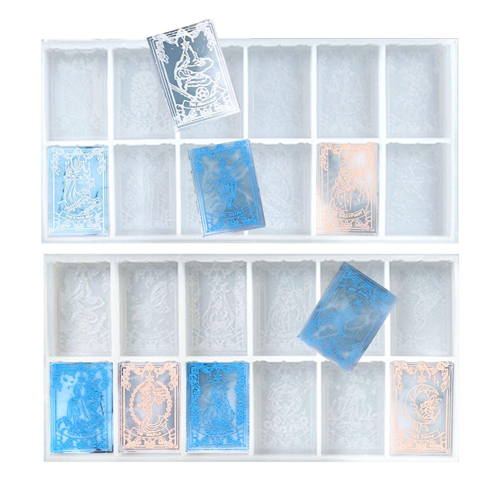 SOOBE 2-Piece Silicone Tarot Card Resin Molds for DIY Casting - Perfect for Handmade Tarot Cards, Game Decorations & Spiritual Crafts | Great for Beginners, Witches & Artisans (Ideal for Resin Art, Witchcraft Supplies & Tabletop Gaming Accessories)