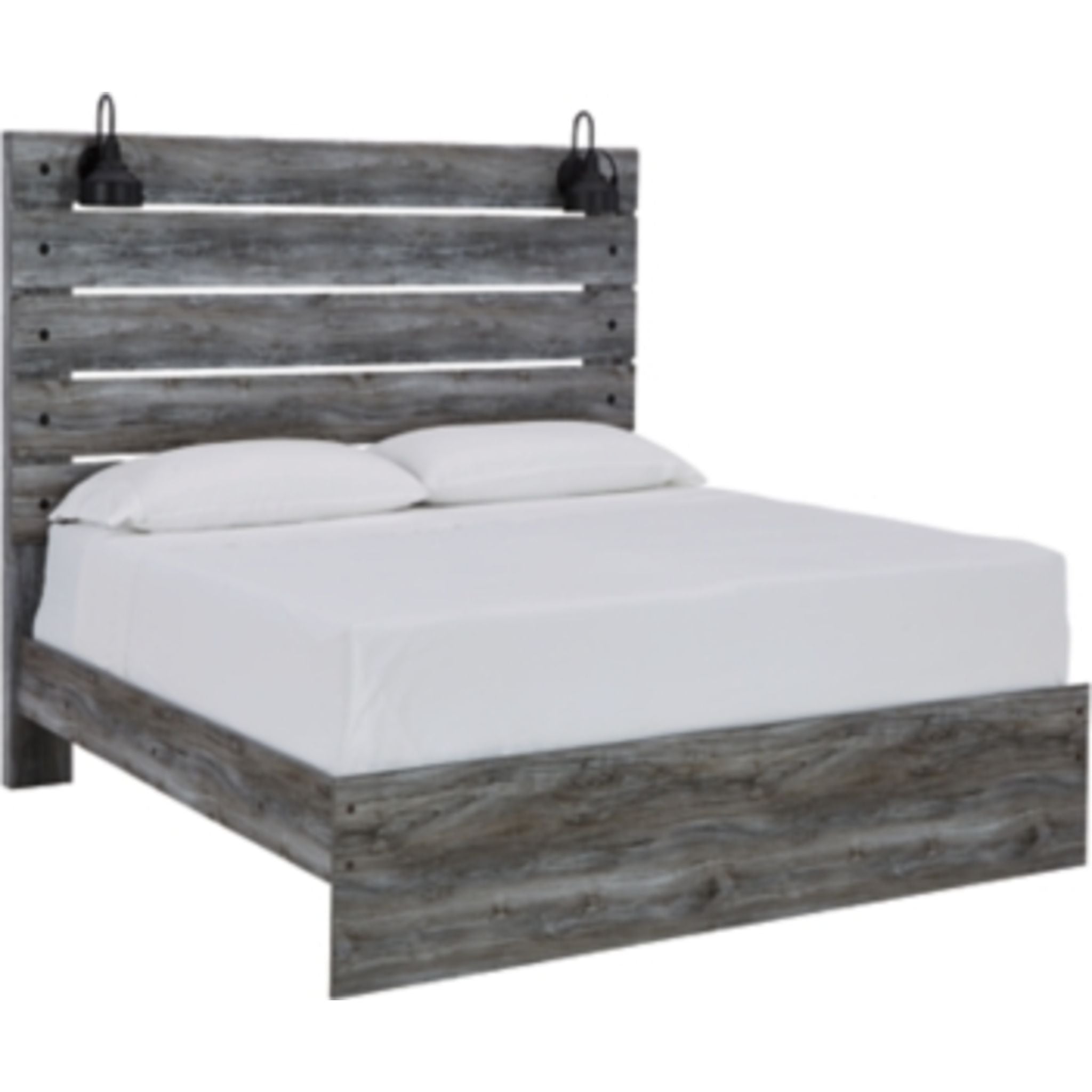 Baystorm Queen Panel Bed Frame with Headboard - Modern Gray Upholstered Platform Bed for Bedroom - Perfect for Master Bedrooms, Guest Rooms & Apartments