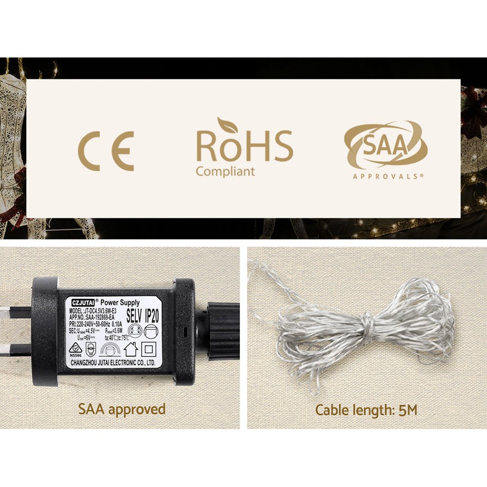 Waterproof Outdoor Christmas LED Rope Lights with Reindeer Motif - Perfect for Holiday Decorations, Garden, Patio, and Yard Lighting