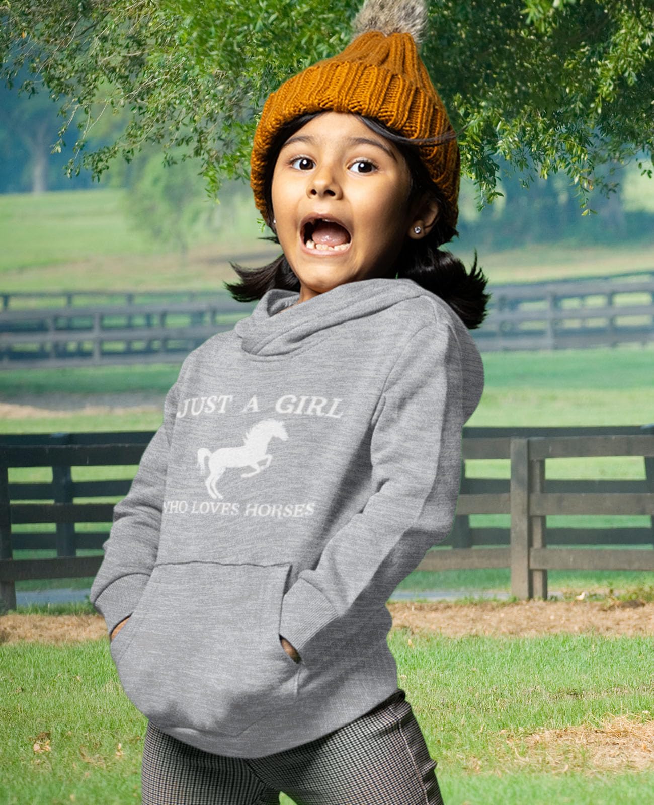 Just a Girl Who Loves Horses Hoodie - Cute Equestrian Riding Sweatshirt for Girls & Kids | Perfect Horseback Riding Gift & Casual Wear