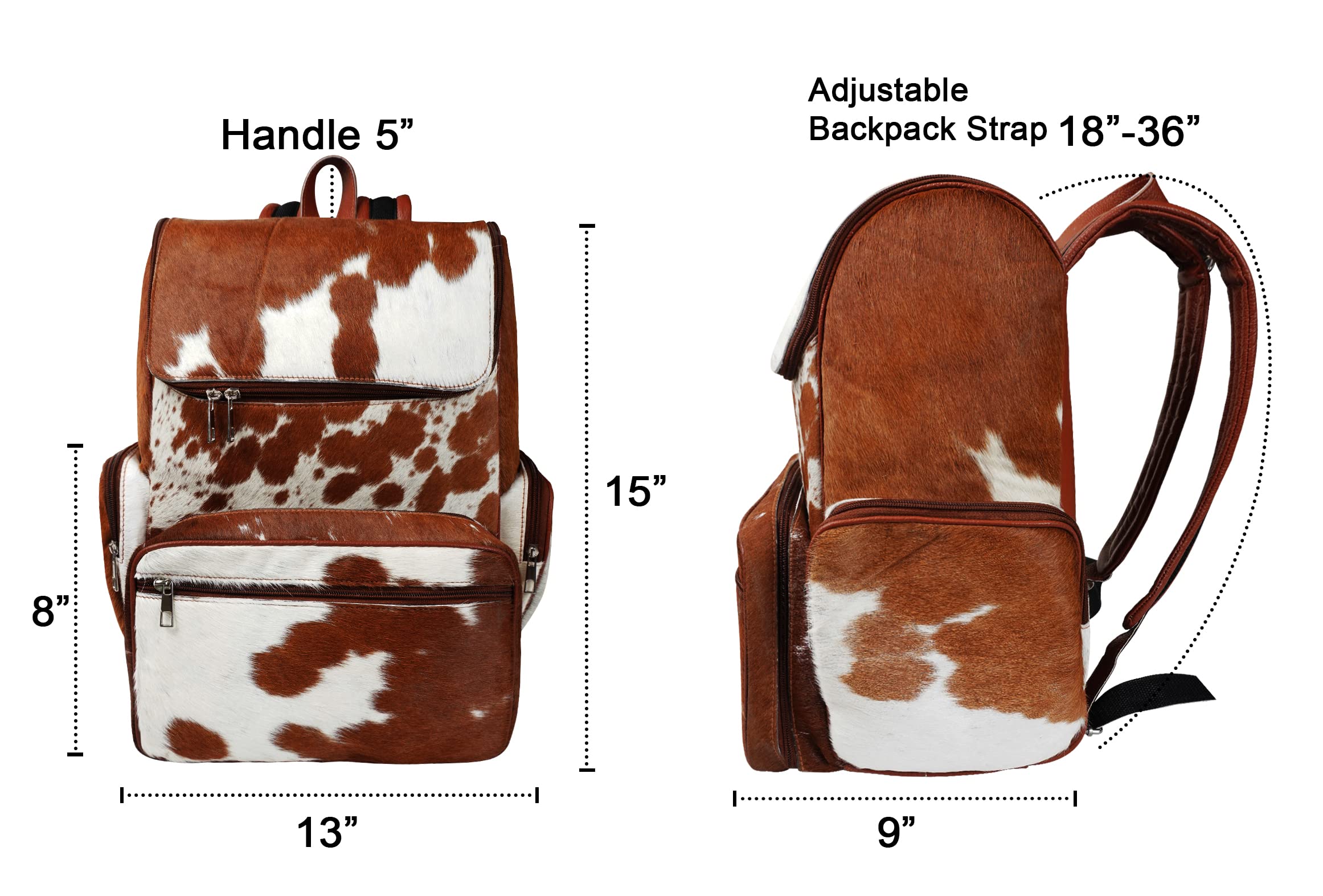 Premium Cowhide Hair Print Diaper Backpack - Stylish Brown & White Travel Shoulder Bag for Moms | Waterproof Baby Essentials Organizer | Perfect for Parenting, Outings & Air Travel