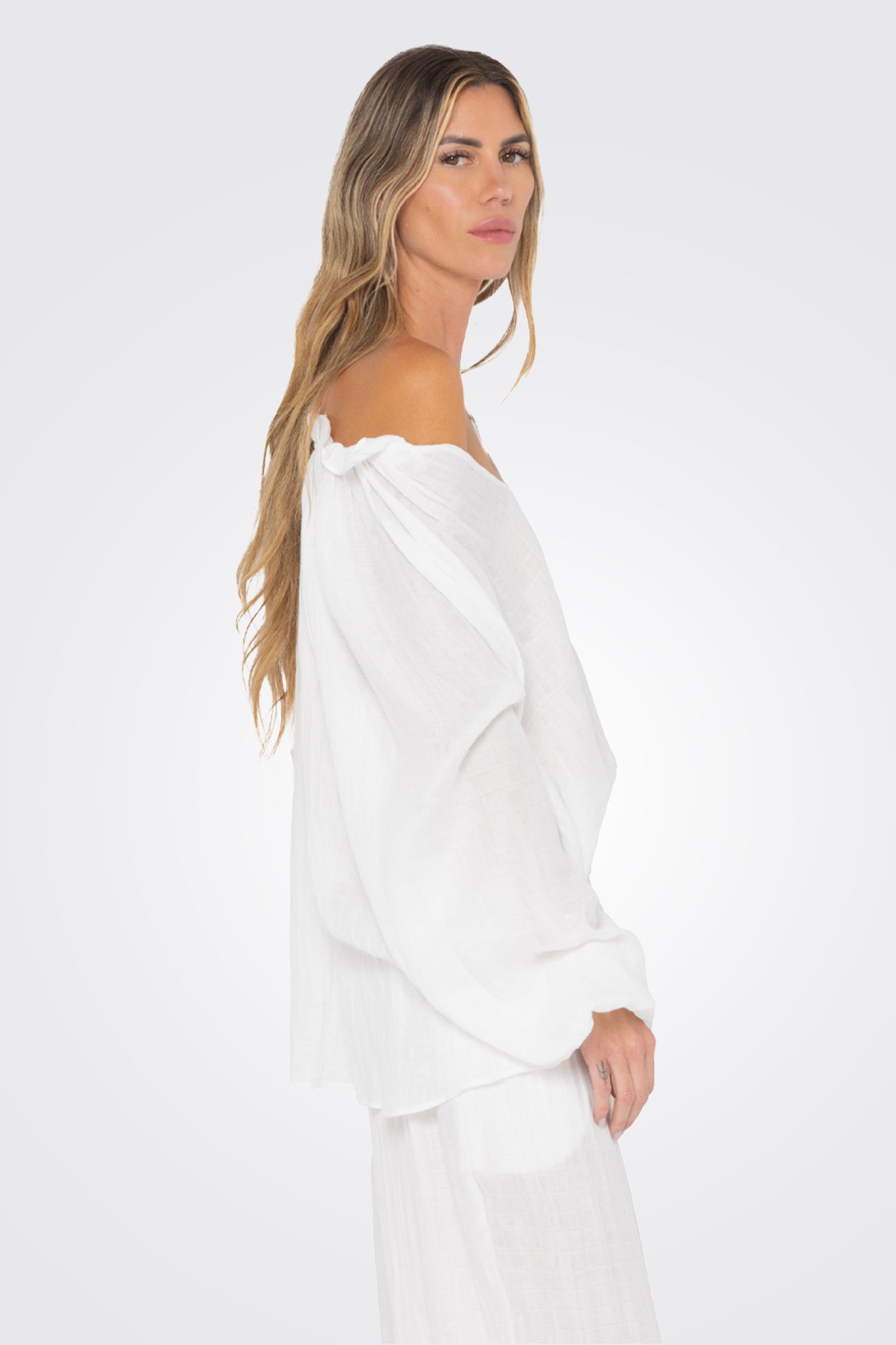Dara Top Women's White Blouse - Elegant Casual Shirt for Office, Party & Everyday Wear