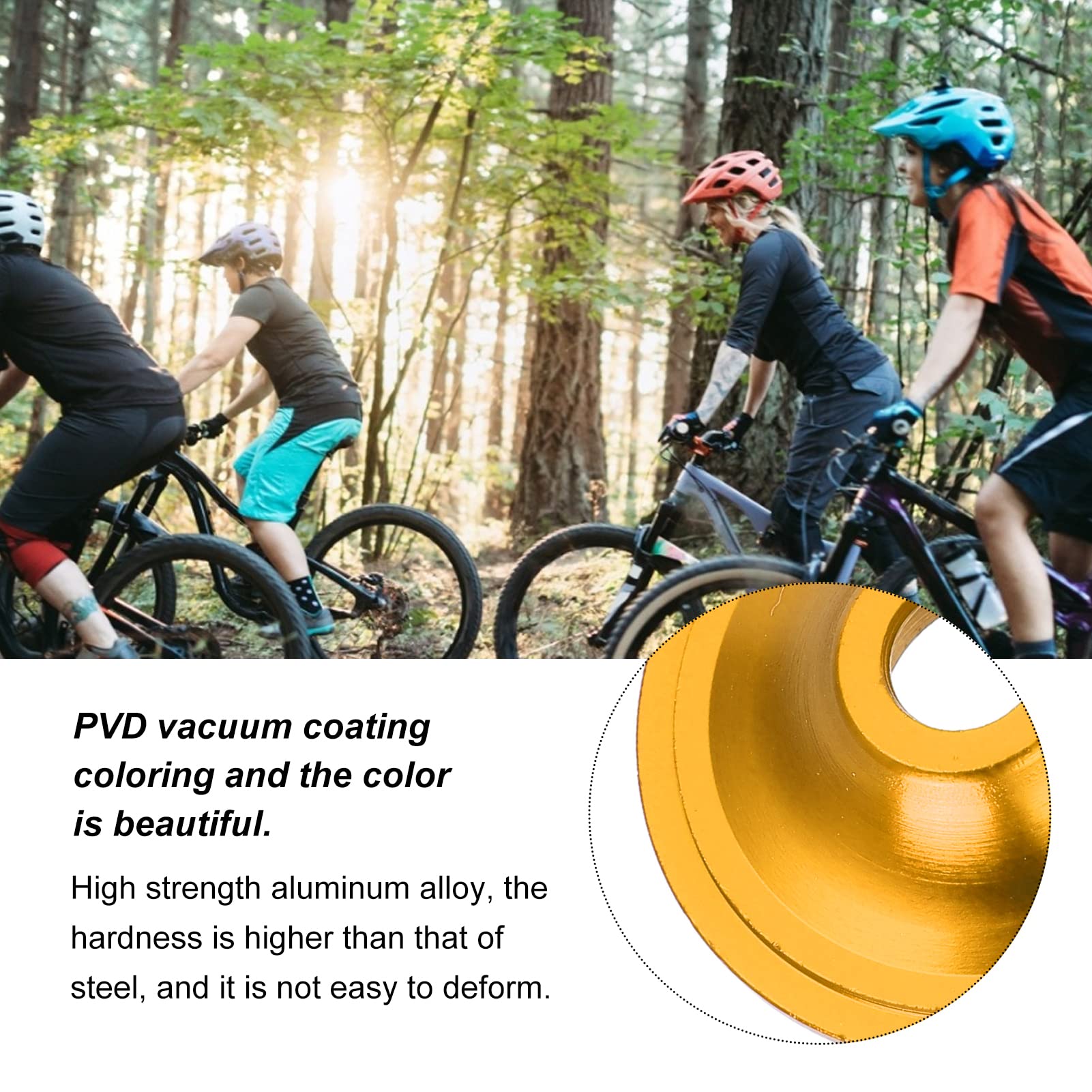 SUNGOOYUE 31.8mm Aluminum Alloy Bike Headset Top Cover with Bolts - Compatible with Mountain Bikes & Road Bikes (Yellow) | Durable Replacement Part for Smooth Cycling & Bike Maintenance