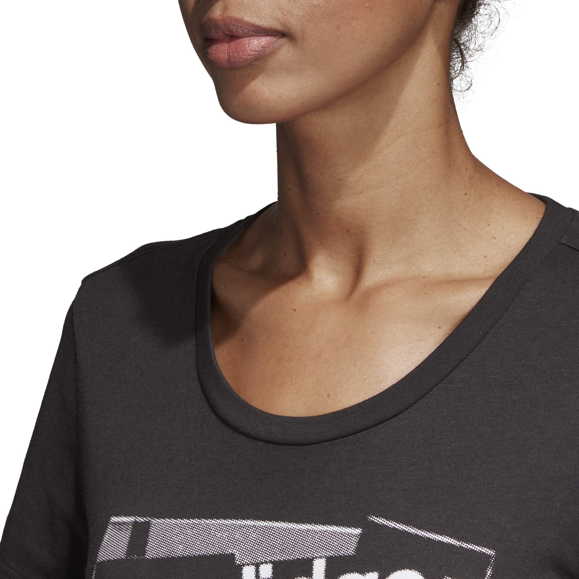 adidas Women's Essential Linear Tee - Soft Cotton T-Shirt for Gym, Workout & Casual Wear (XS, Grey/Black) | Perfect for Fitness, Running & Everyday Outfits