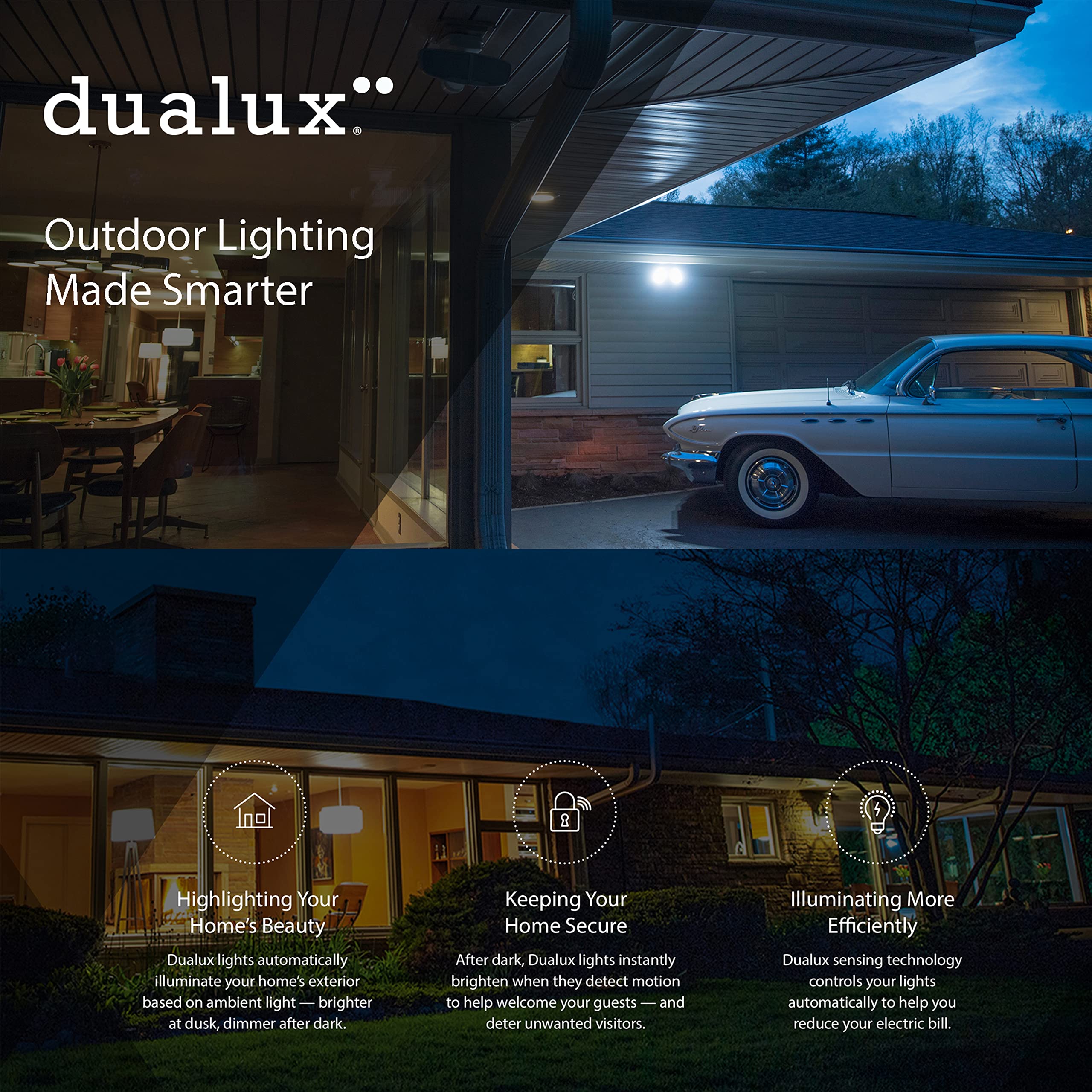 VAXCEL Nottingham 7-inch Black Motion Sensor Outdoor Wall Light with Clear Glass - Weatherproof Dusk to Dawn Security Lighting for Porch, Garage & Entryway