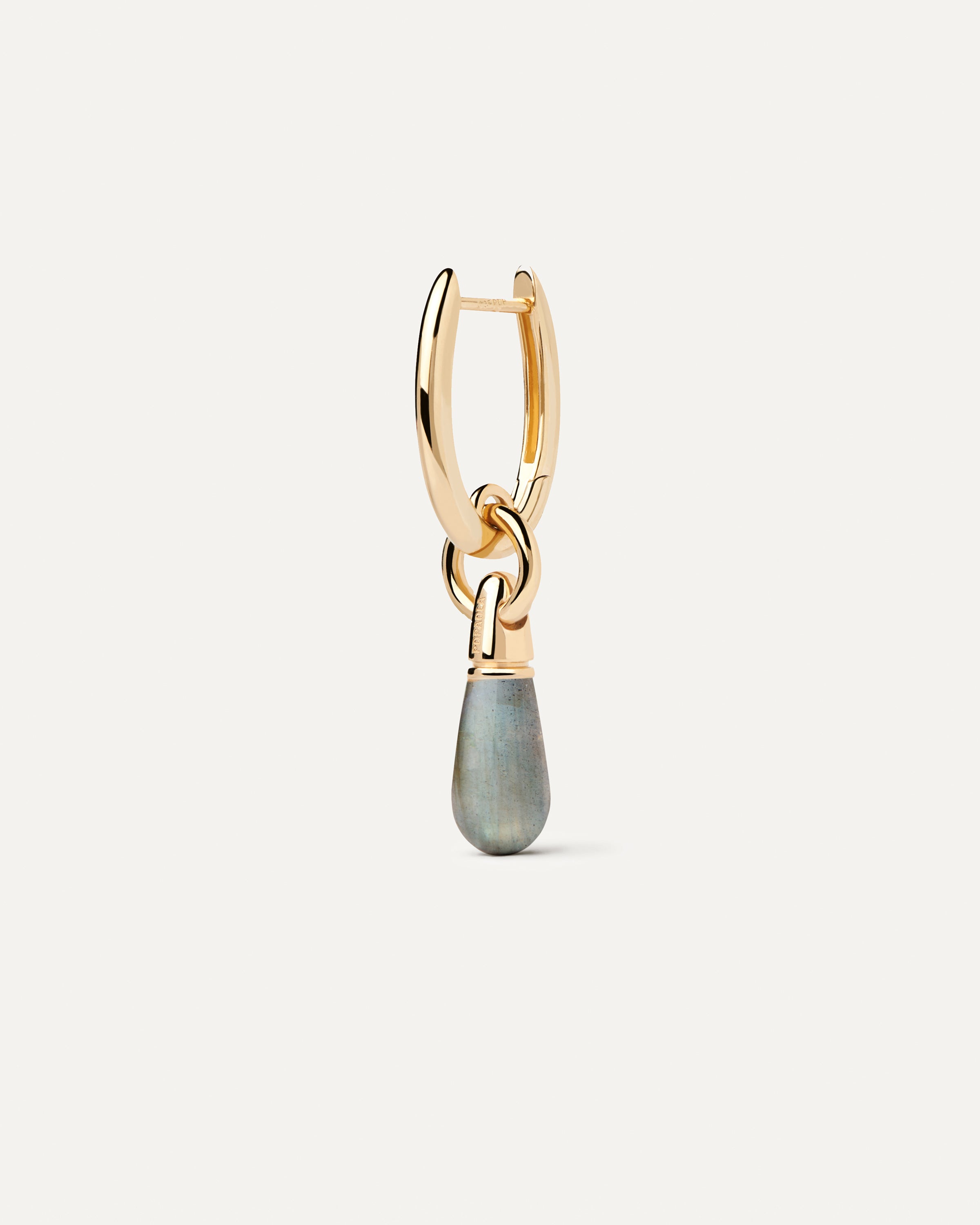 Labradorite Jupiter Single Hoop Earrings - Genuine Labradorite Gemstone Dangle Earrings for Women | Perfect for Boho, Festival & Everyday Wear