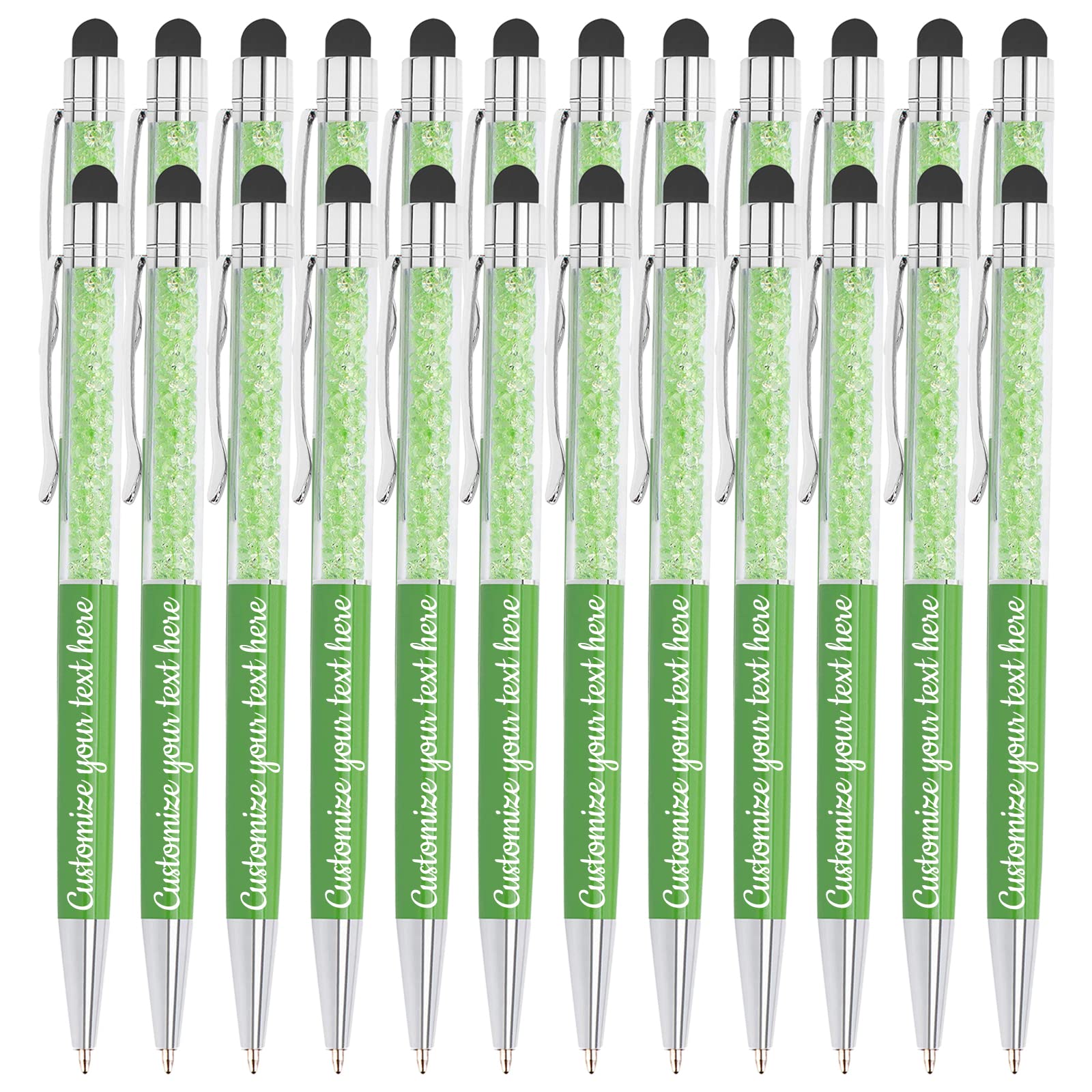 252-Piece Personalized Crystal Diamond Ballpoint Pens - Custom Engraved with Name, Logo, or Message - Black Ink for Banks, Offices & Hotel Lobbies - Premium Corporate Gifts & Promotional Items for Business Events