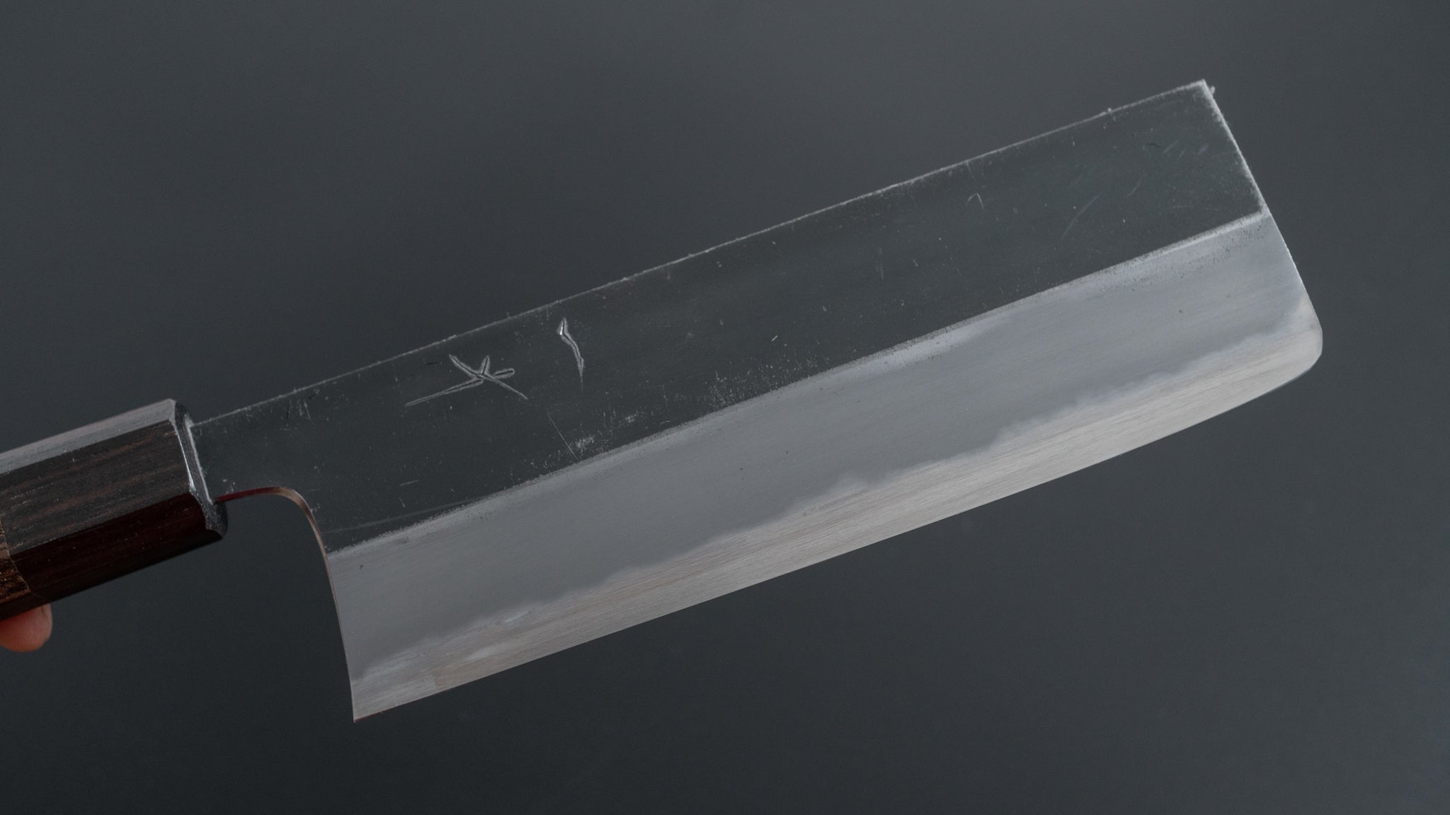 Hitohira Togashi White #2 Kurouchi Nakiri Knife - Japanese Carbon Steel Kitchen Knife with Tagayasan Wood Handle - Perfect for Slicing Vegetables, Herbs & Sushi Prep