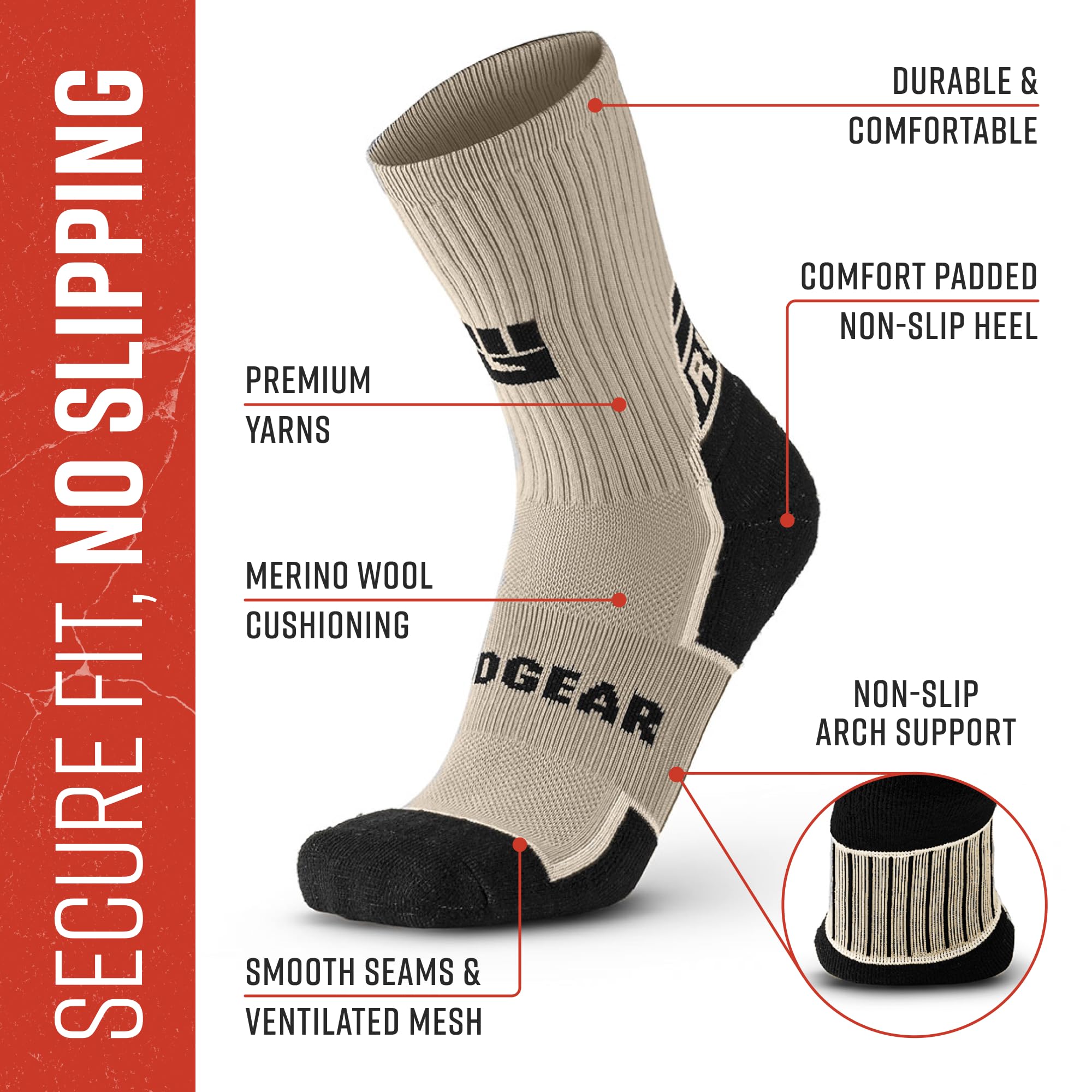 Premium Merino Wool Tactical Boot Socks for Military, Rucking, Hiking & Outdoor Adventures - Durable USA-Made Crew Socks for Cold Weather & Extreme Conditions