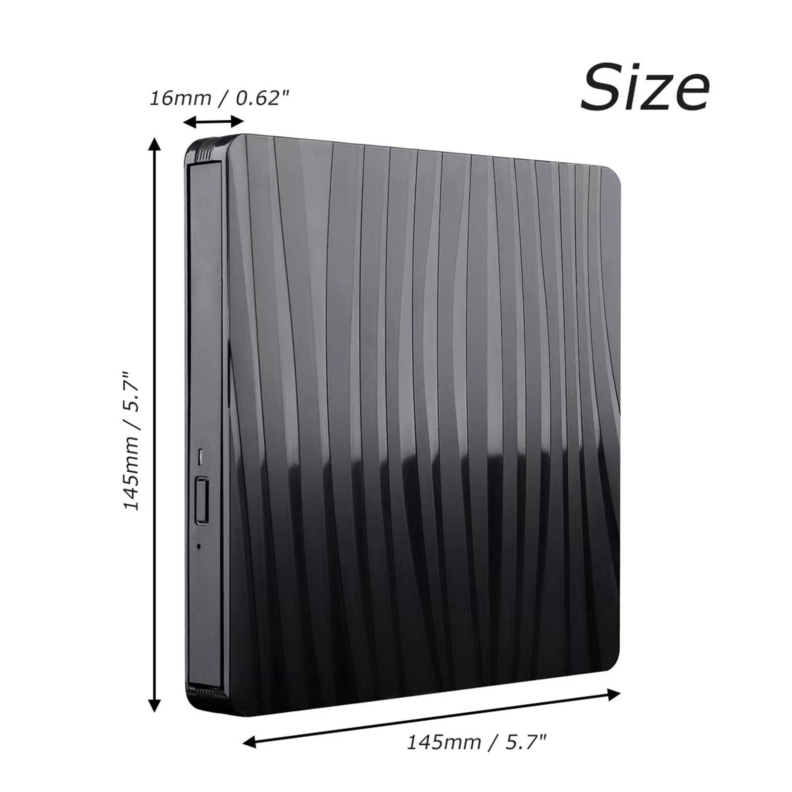External DVD Drive USB 3.0 & USB-C Portable CD/DVD Burner Player Writer for Laptop & Desktop PC - Perfect for Watching Movies, Burning Discs & Data Backup