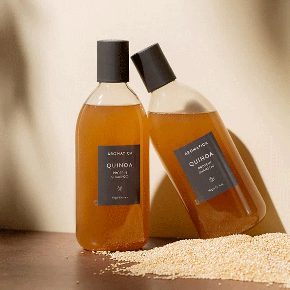 AROMATICA Quinoa Protein Shampoo 400ml - Sulfate-Free Hair Care for Damaged & Color-Treated Hair - Deep Nourishment & Repair for Dry, Frizzy Hair - Perfect for Daily Use & Salon-Quality Results at Home