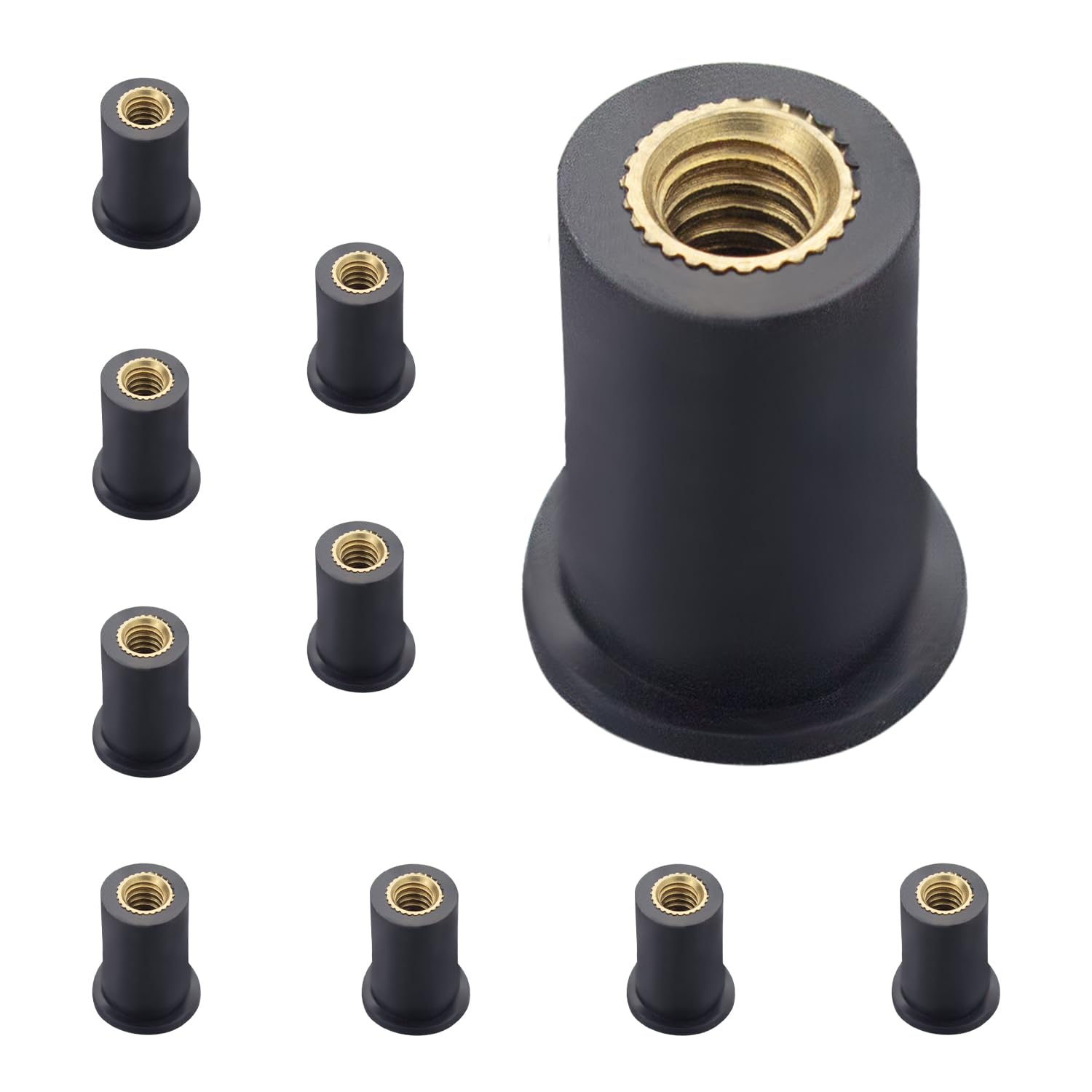 10Pcs M4 Well Nuts Fairing Fasteners - Universal Motorcycle Windshield Screws for Canoe, Boat & Kayak Accessories - Durable Fastening Solution for Watercraft & Bike Maintenance
