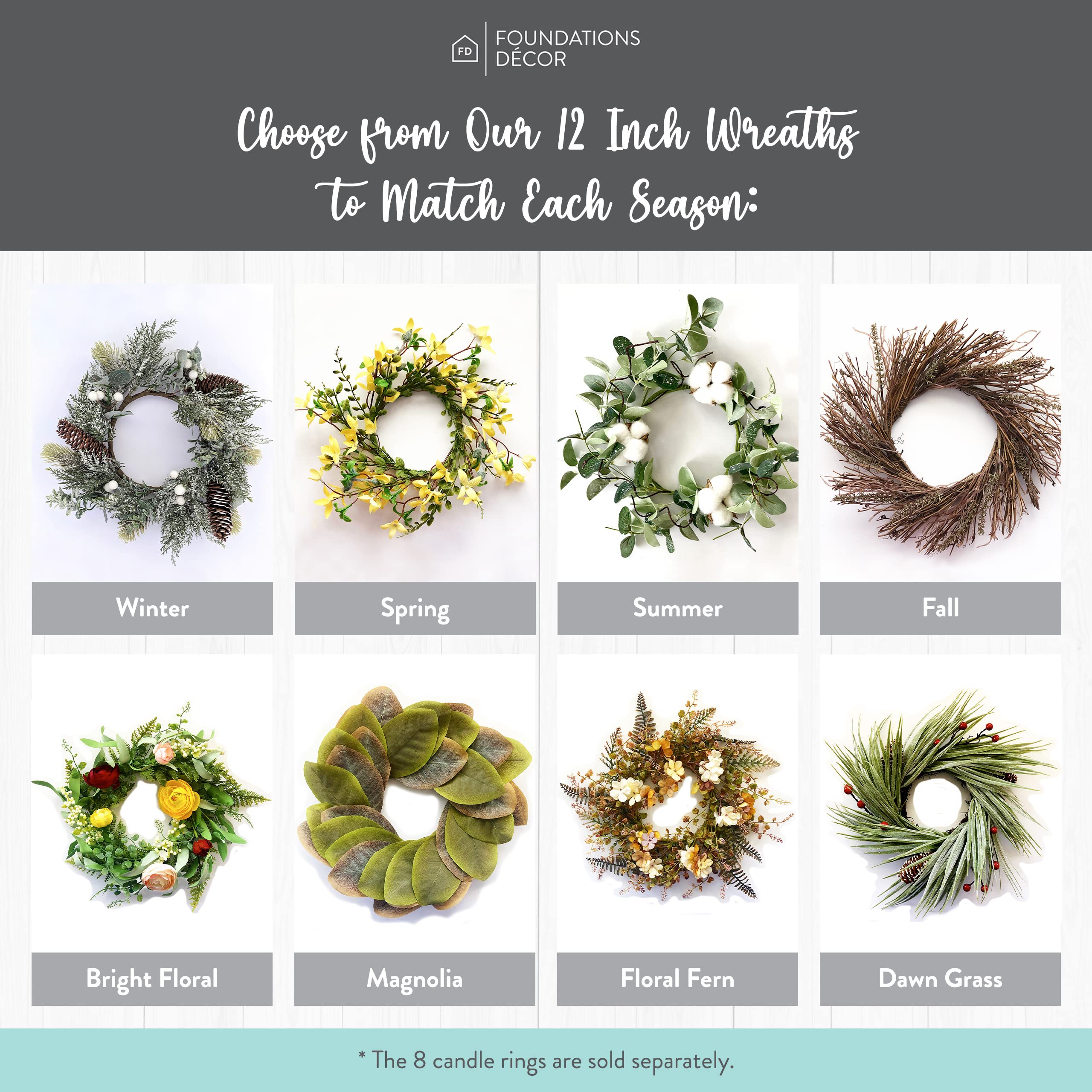 Rustic Farmhouse Home Sign with Wreath Frame - Stylish Wall Decor for Living Room, Entryway & Kitchen - Perfect for Farmhouse Style Homes & Cozy Interior Design | Foundations Decor