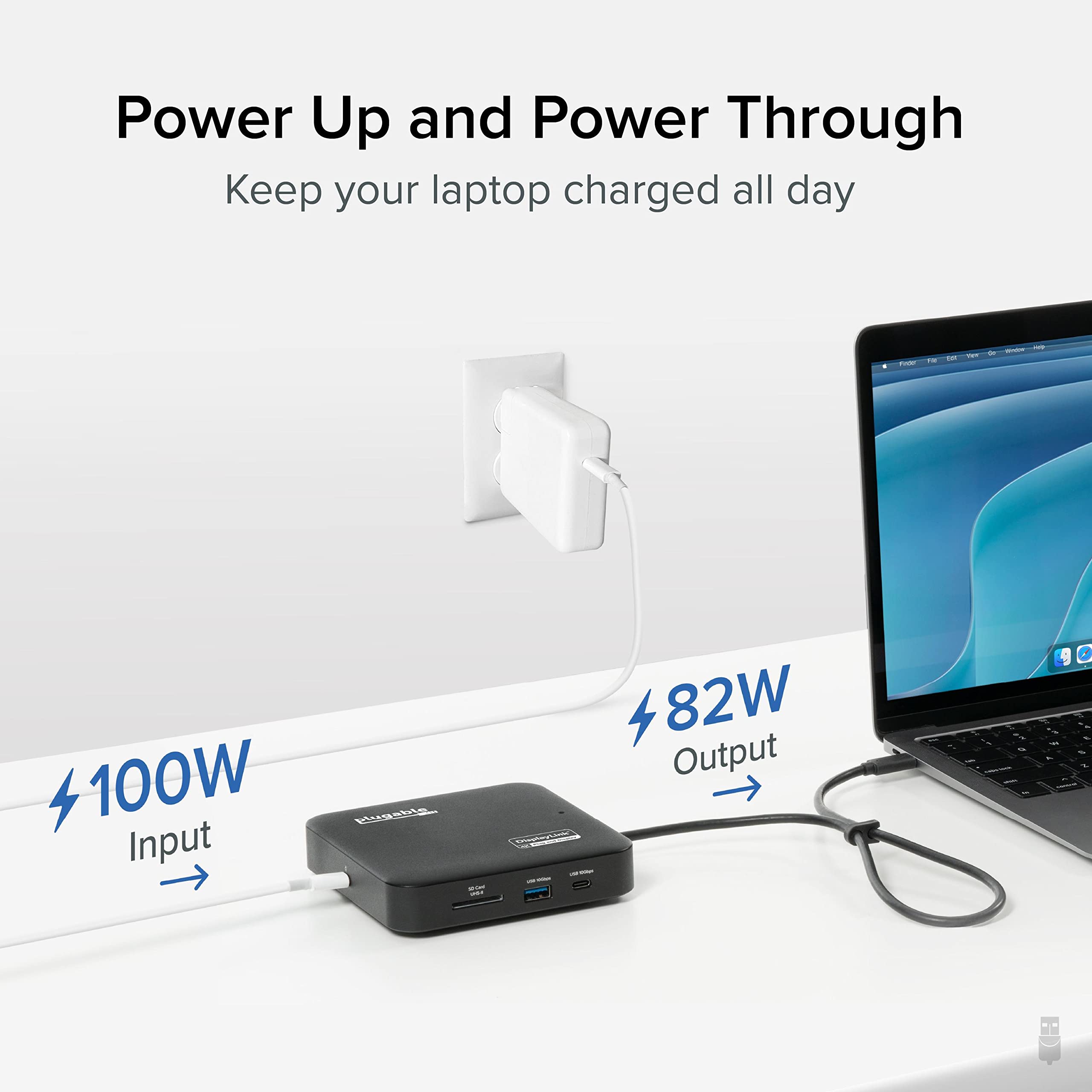 Plugable 7-in-1 USB C Docking Station with Dual HDMI for Mac & Windows - USB4/Thunderbolt 3 Compatible, 100W PD Charging, 2x HDMI 4K, USB-C, Gigabit Ethernet, USB 3.0 & SD Card Reader - Perfect for Home Office & Multi-Monitor Workstations