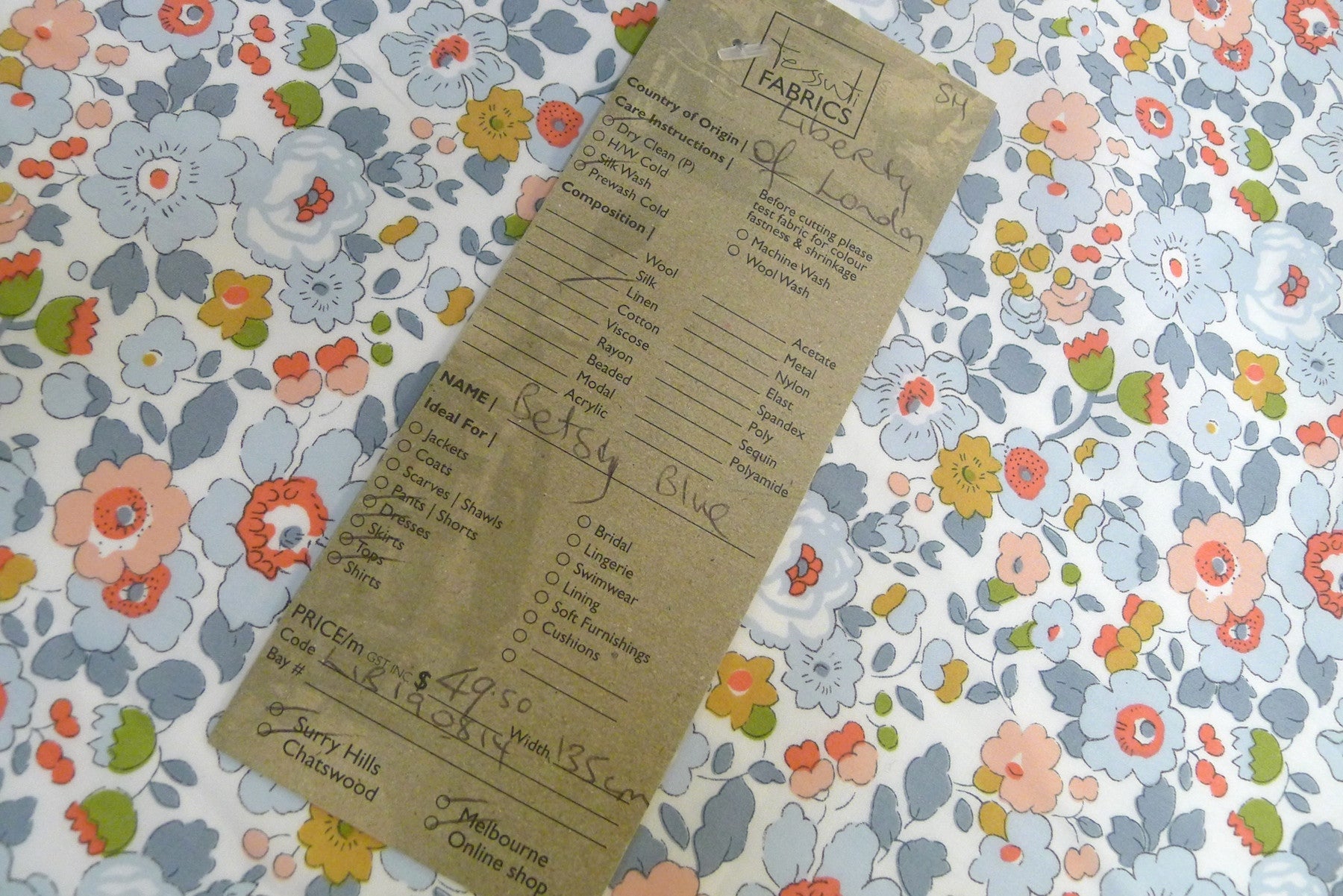 Betsy Blue Tana Lawn Cotton Fabric - Premium Quality for Dresses, Blouses & Quilting | Perfect for Sewing, Crafting & DIY Projects