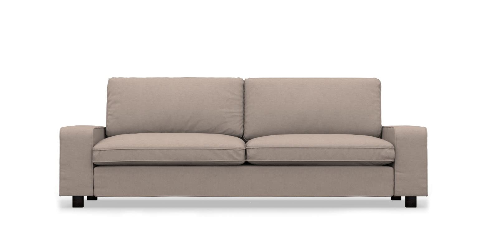 Premium Sofa Bed Slipcover Replacement for IKEA KIVIK 3-Seat Sectional - Soft Velvet Blend Fabric (Mika Beige) - Perfect for Living Room, Guest Room & Small Spaces