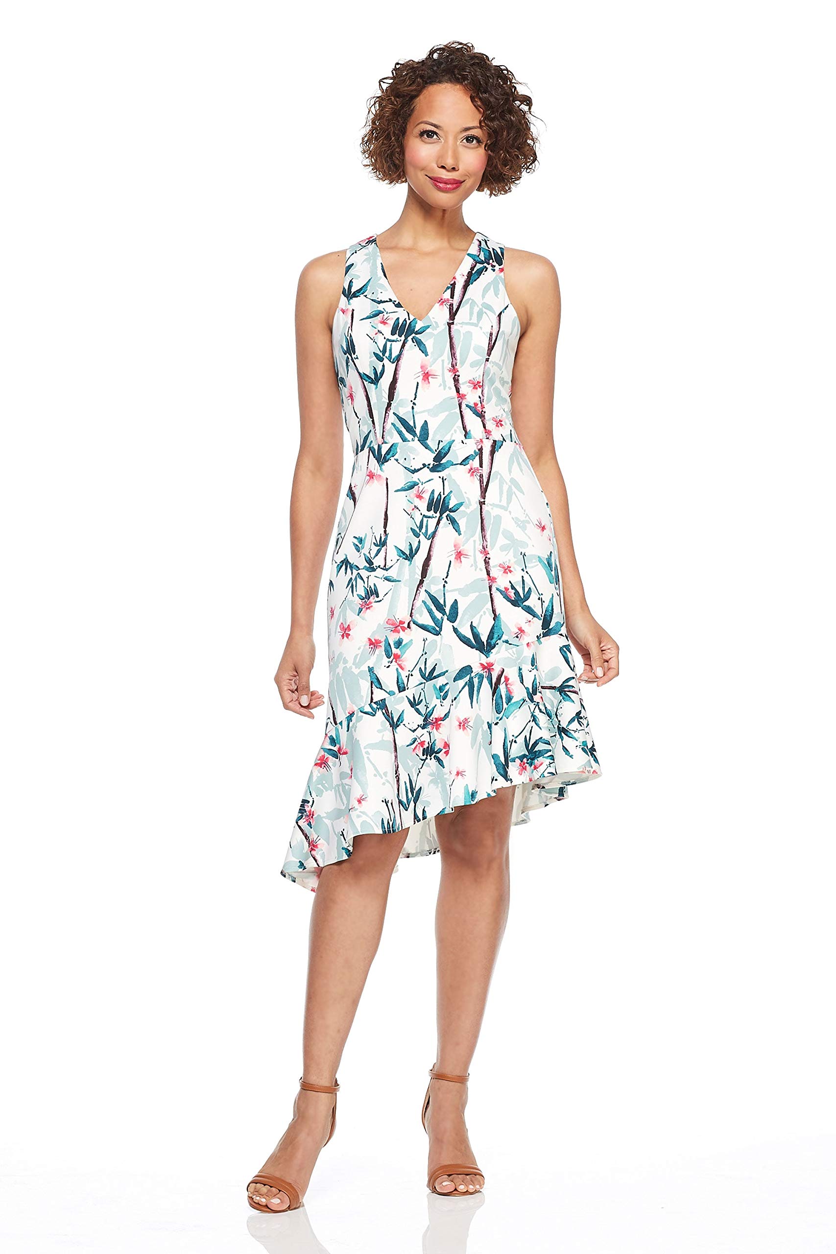 Maggy London Women's Scuba Sheath Dress - Bamboo Forest Print for Work & Events