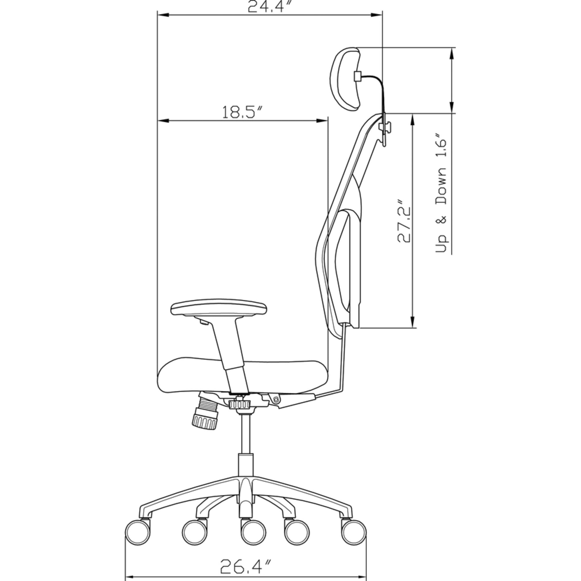 Lorell High Back Executive Chair - Ergonomic Office Chair with Adjustable Height & Lumbar Support - Perfect for Home Office, Conference Rooms & Corporate Workspaces