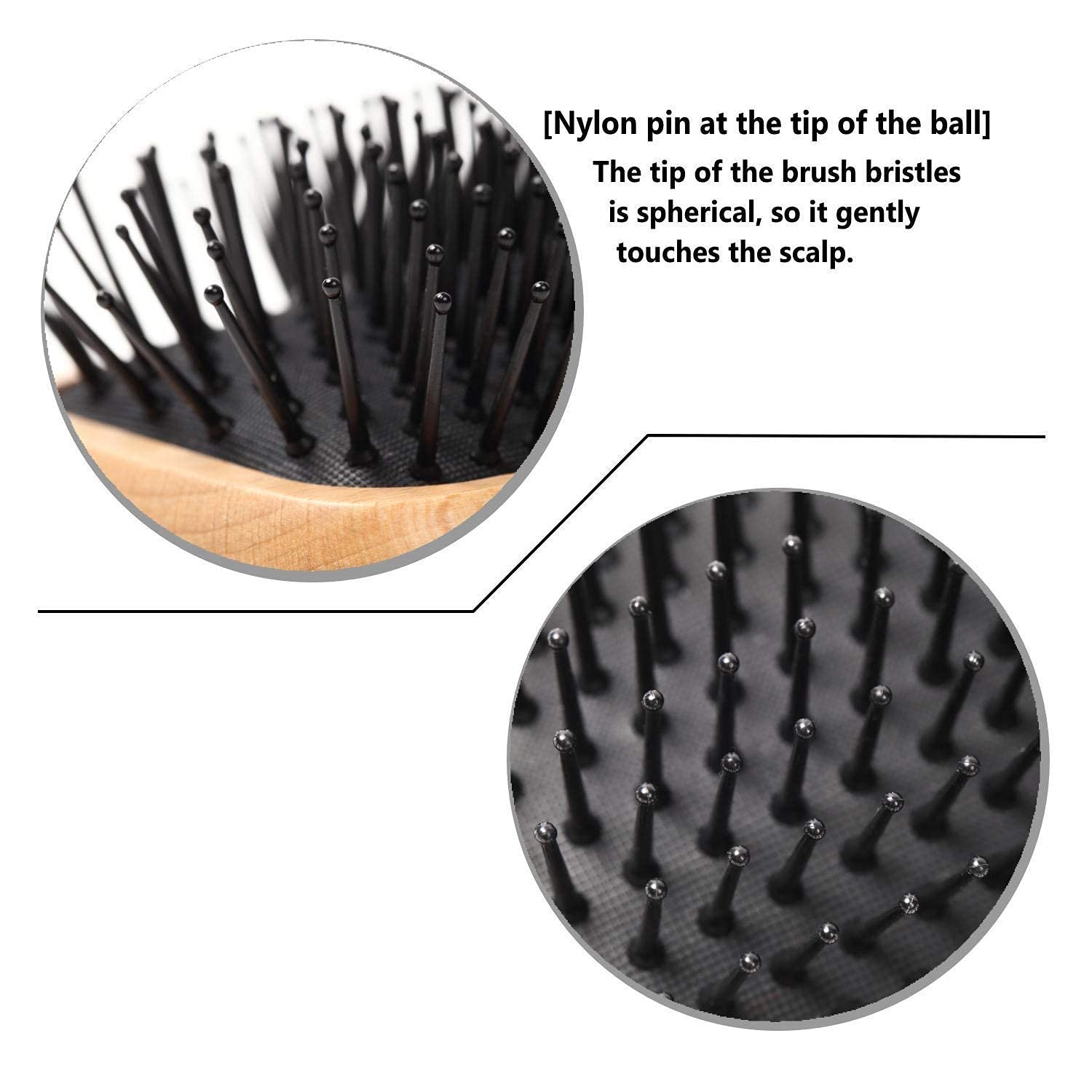 MAPPERZ Paddle Hair Brush with Soft Ball Tip Bristles - Professional Hair Straightening & Styling Brush for Men & Women - Detangling & Smoothing Hair for Daily Grooming - Perfect for Home & Salon Use (Black)