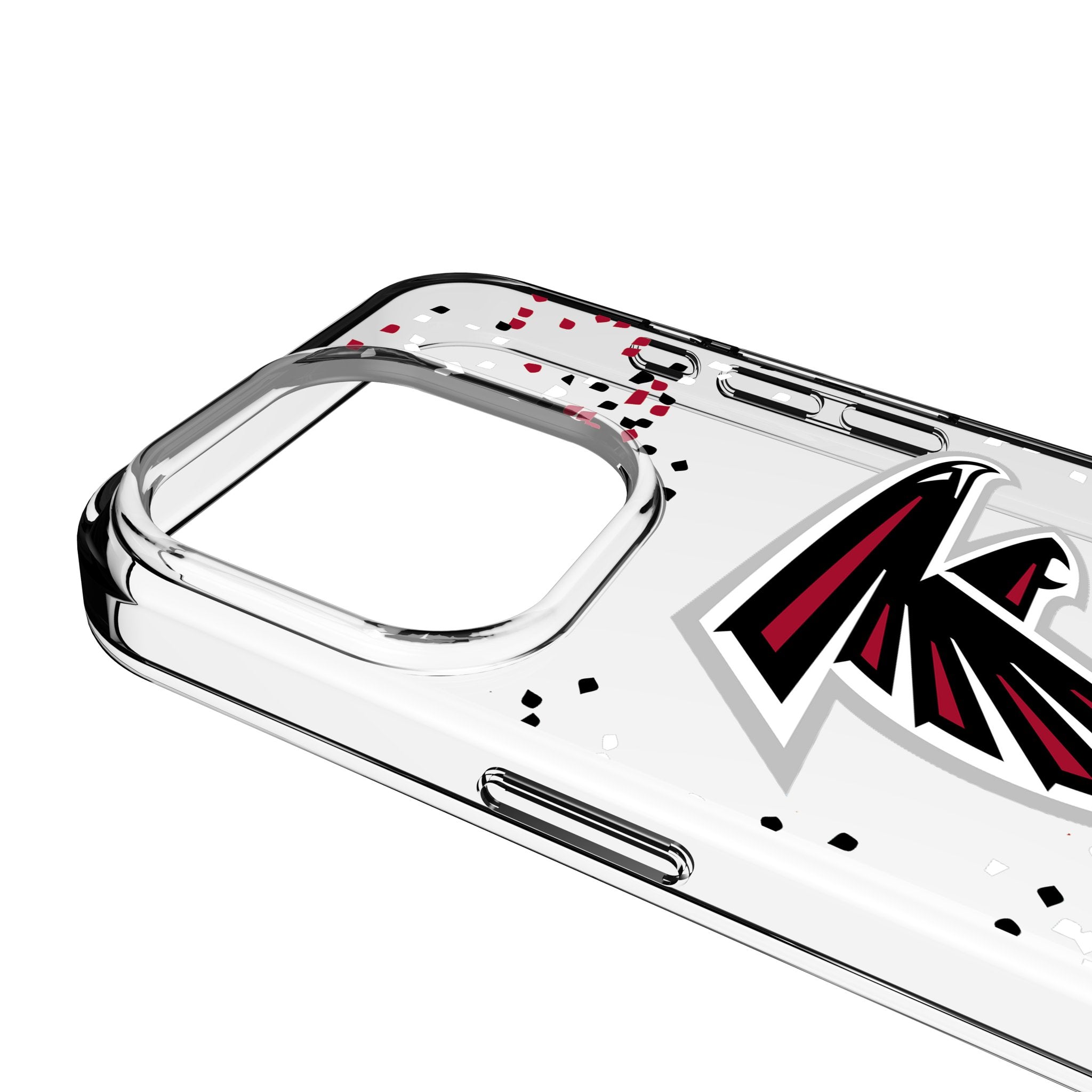 Atlanta Falcons Confetti Clear Phone Case for Apple iPhone 14 13 12 11 Pro Max XR XS - Durable Protective Cover for Falcons Fans - Perfect for Game Day & Everyday Use