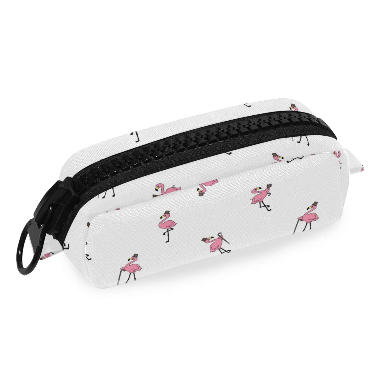 Premium Flamingo White Pencil Case with Large Zipper - Big Capacity Pen, Marker & Cosmetic Organizer for School, Office & Travel - Durable Makeup Pouch for Teens & Adults (Perfect for Backpacks, Desks & On-the-Go Organization)