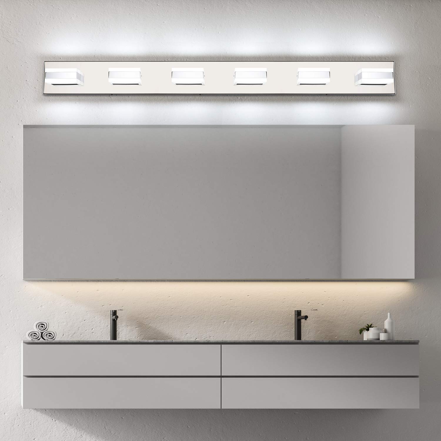 Modern LED Bathroom Vanity Lights - Chrome & Nickel Finish for Mirror Fixture | Perfect for Home & Hotel Bathrooms
