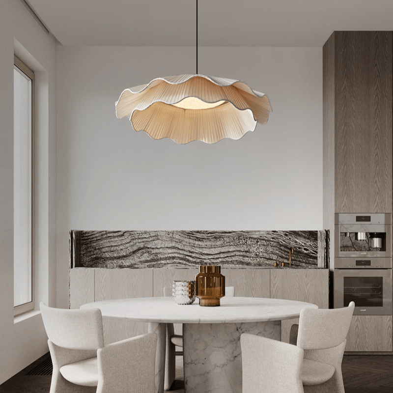 Arwen Fabric Wave Pendant Lamp - Modern Boho Ceiling Light for Living Room, Bedroom, or Dining Room Decor