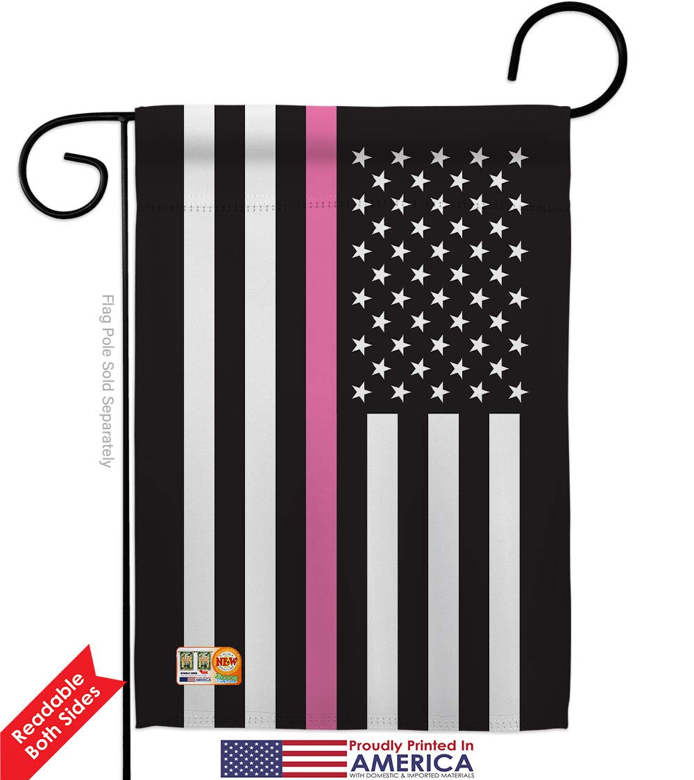 Thin Pink Line Garden House Flags Set - Breast Cancer Awareness, Autism Support, BLM Inspirational Yard Banner - Double-Sided 28x40 Inch Made in USA - Perfect for Front Yard Decor, Backyard Displays & Awareness Campaigns