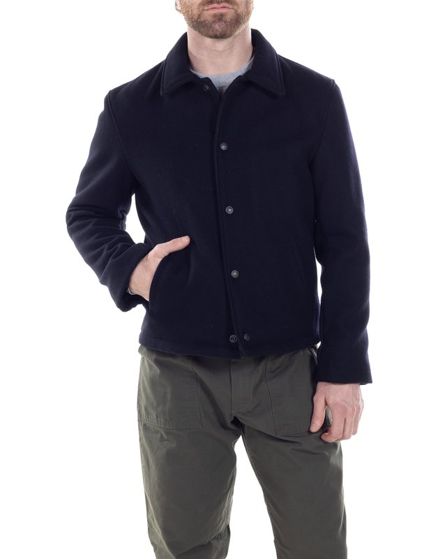 Schott NYC 701 Men's Wool Coach Jacket in Navy - Classic Vintage Outerwear for Casual Wear & Urban Style