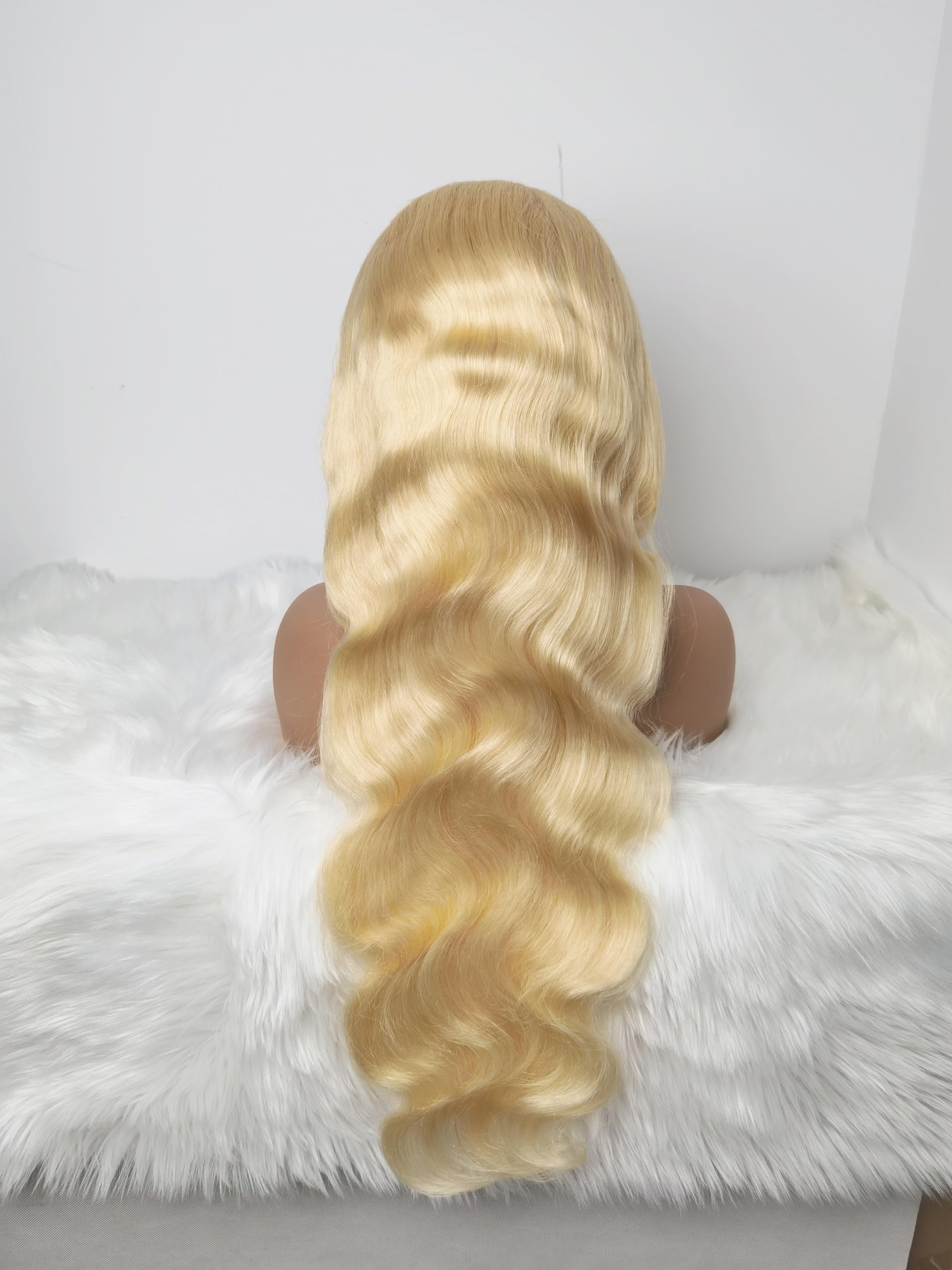 32 Inch 613 Blonde Lace Front Wig Human Hair - 13x4 Transparent Lace, Body Wave, 150% Density, Pre-Plucked with Baby Hair | Perfect for Cosplay, Daily Wear & Special Occasions