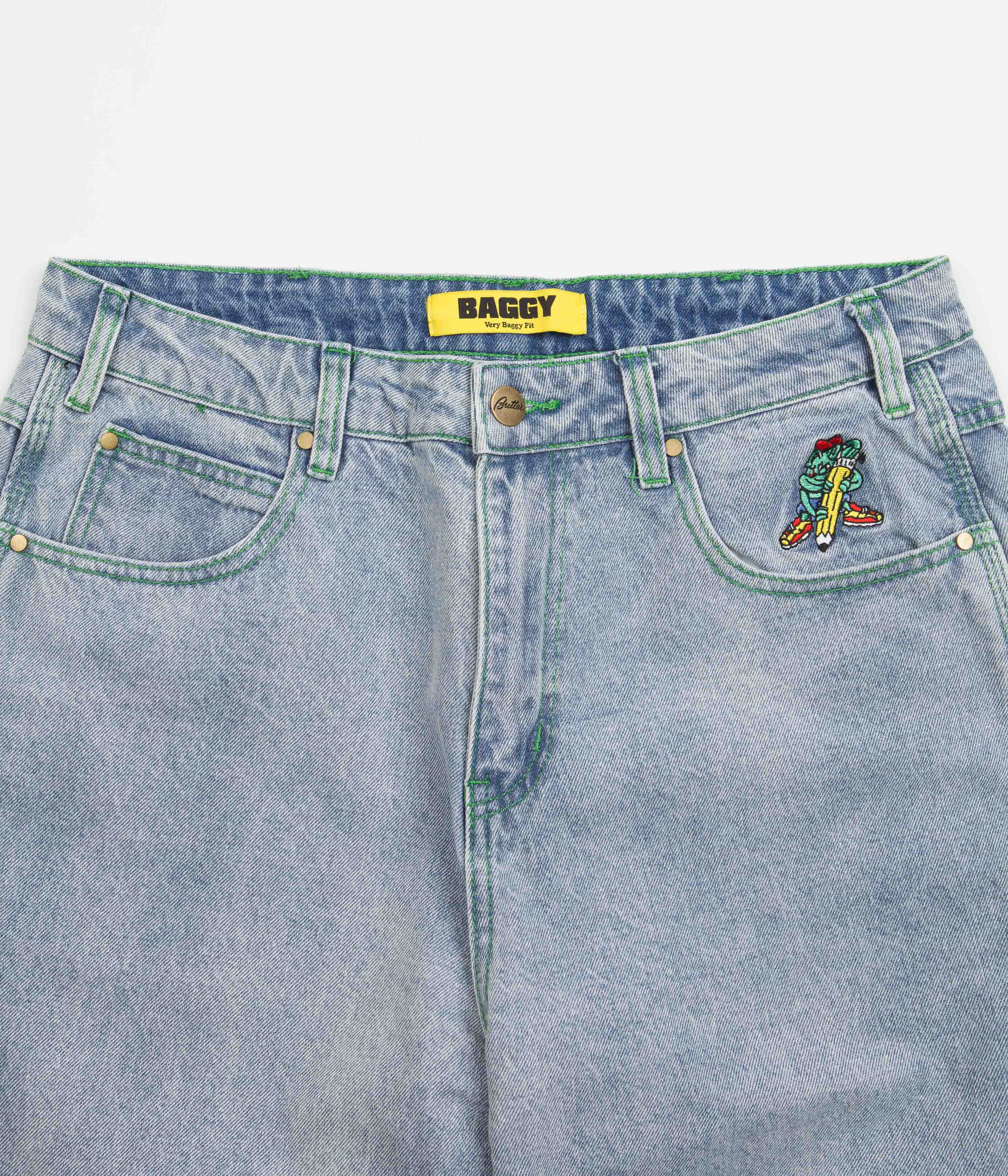 Butter Goods Martian Jeans Light Blue - High Waist Slim Fit Denim Pants for Women | Perfect for Casual Wear, Street Style & Everyday Outfits