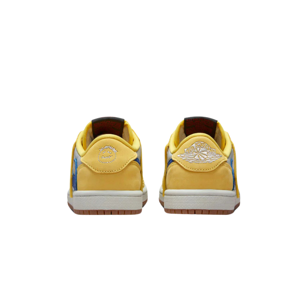 Air Jordan 1 Low OG (PS) Travis Scott Sneakers - Canary Yellow, Racer Blue & Light Silver Colorway - Perfect for Streetwear & Sneaker Collectors