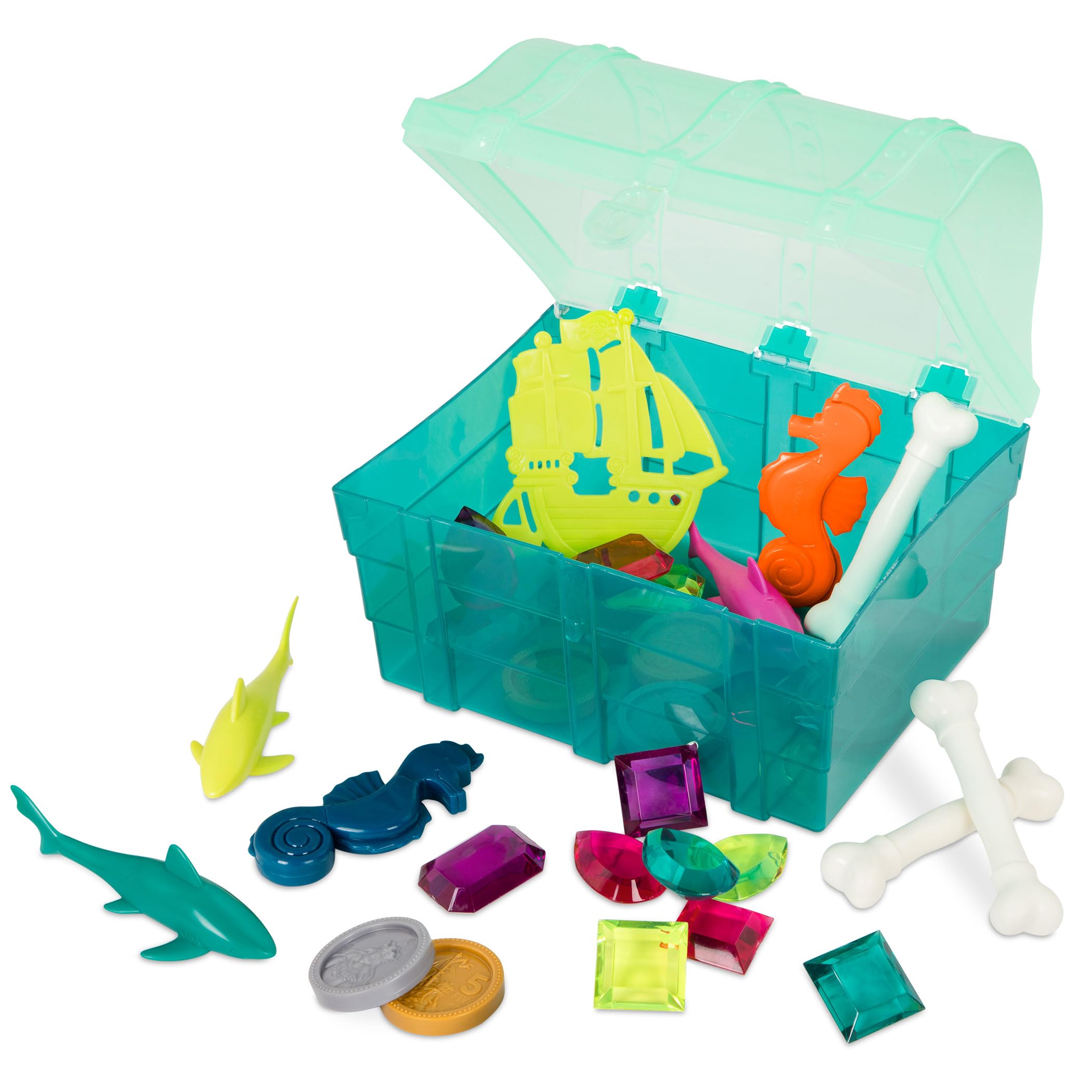 B. Toys Pirate Pool Toys Set - 27 Sinking Diving Toys for Kids Ages 6+ | Bath & Swimming Pool Games | Underwater Treasure Hunt Adventure for Summer Fun