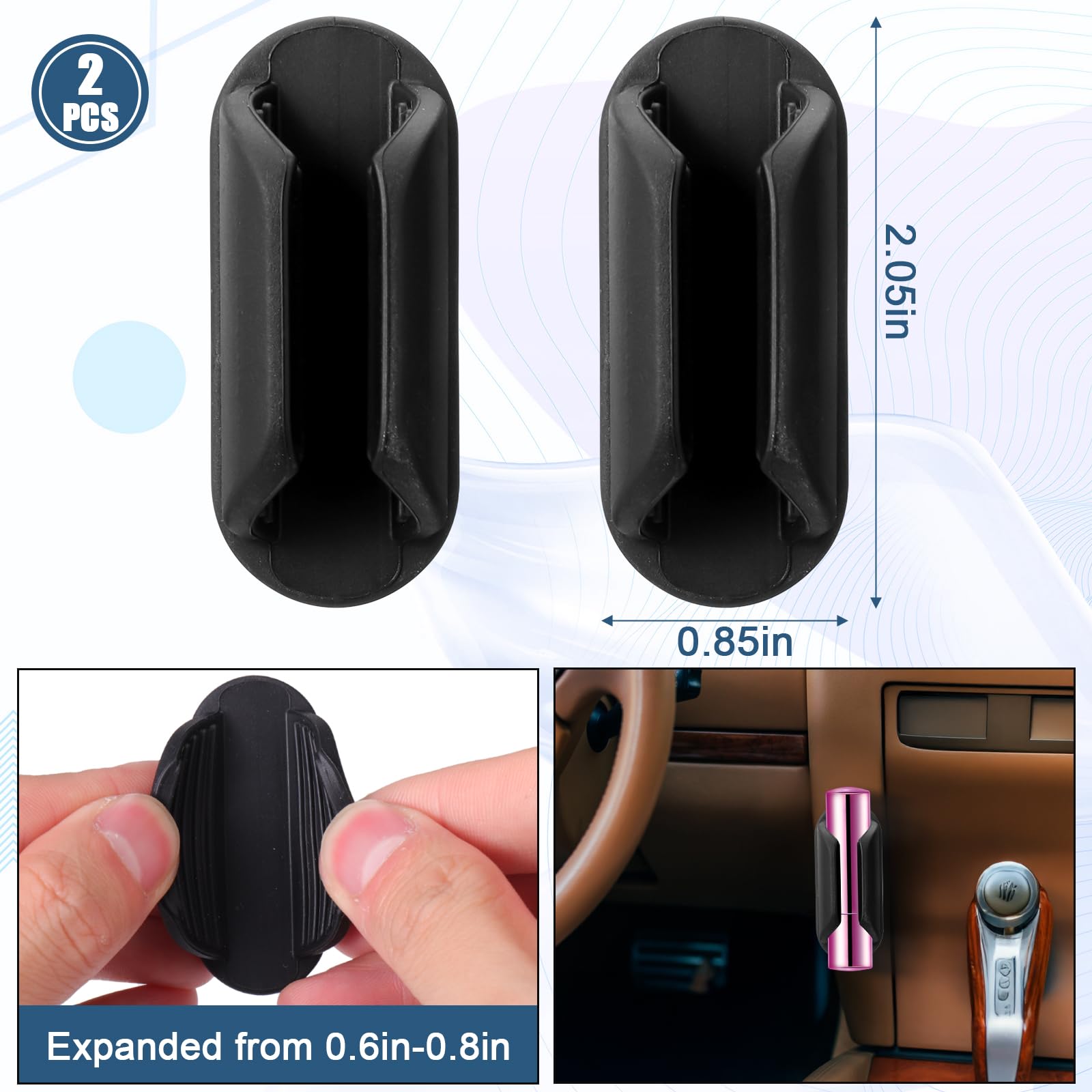 2 Pack Silicone Lip Balm Holder for Car - No Melt Chapstick Organizer, Women's Car Accessories for Lipstick & Cosmetics (Perfect for Summer Road Trips & Daily Commute)