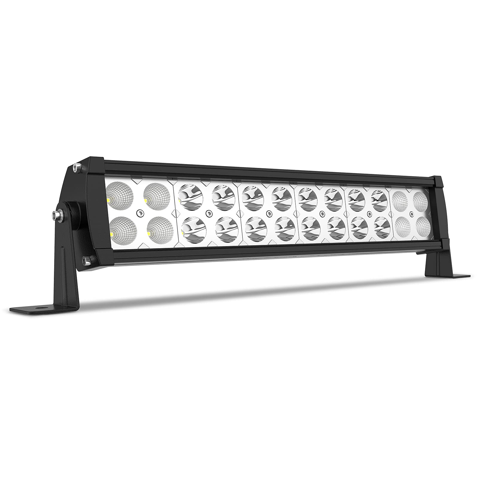 YITAMOTOR 14 Inch 72W LED Light Bar - Spot Flood Combo Offroad Light for Truck, Pickup, SUV, ATV, UTV & Boat - Waterproof LED Work Light, Fog Light & Driving Light (Black) - Perfect for Off-Roading, Night Driving & Marine Applications
